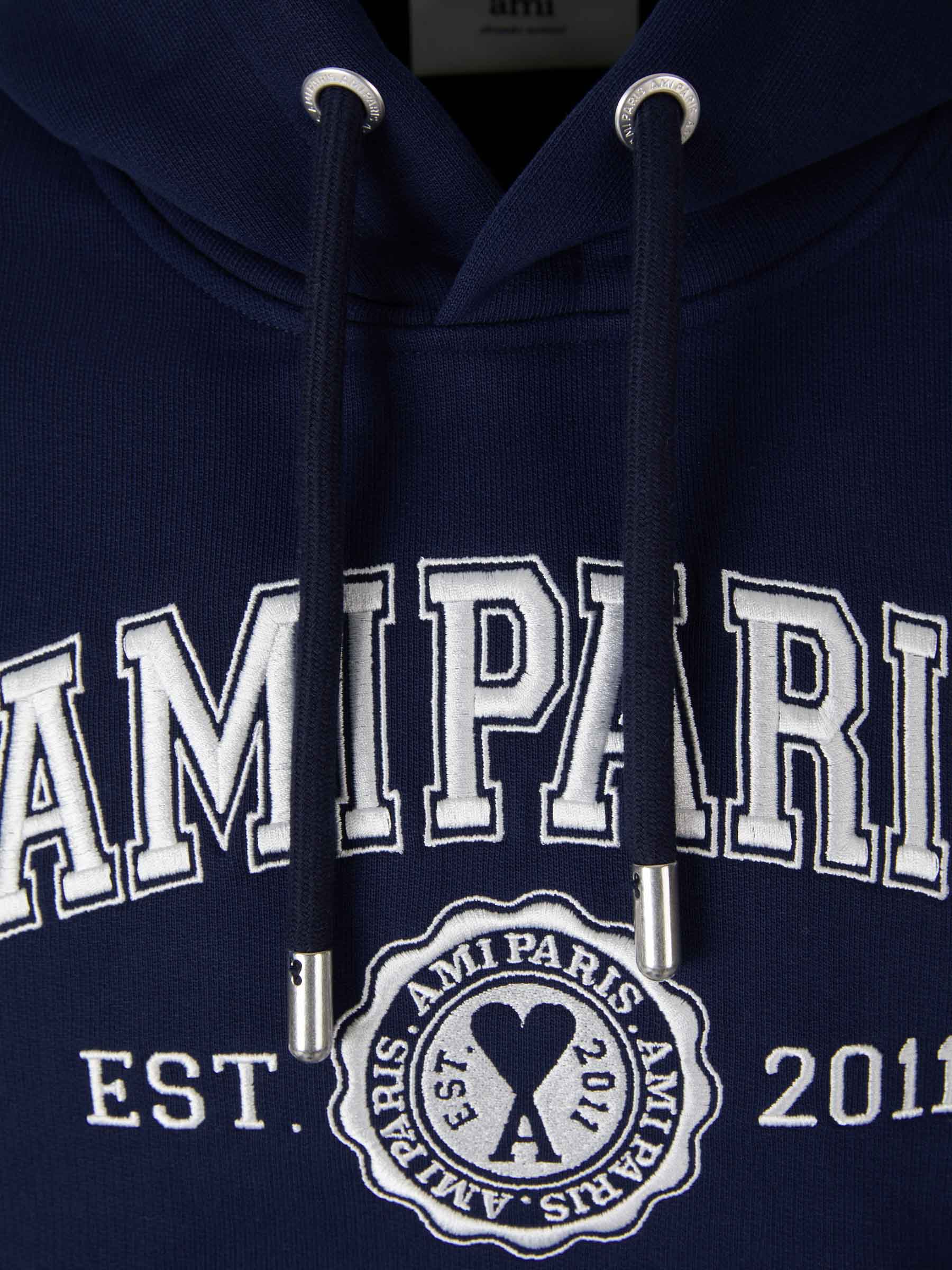 Ami Paris Sudadera Logo Bordado color Azul Noche sku 545-001169 01 - Foto 3