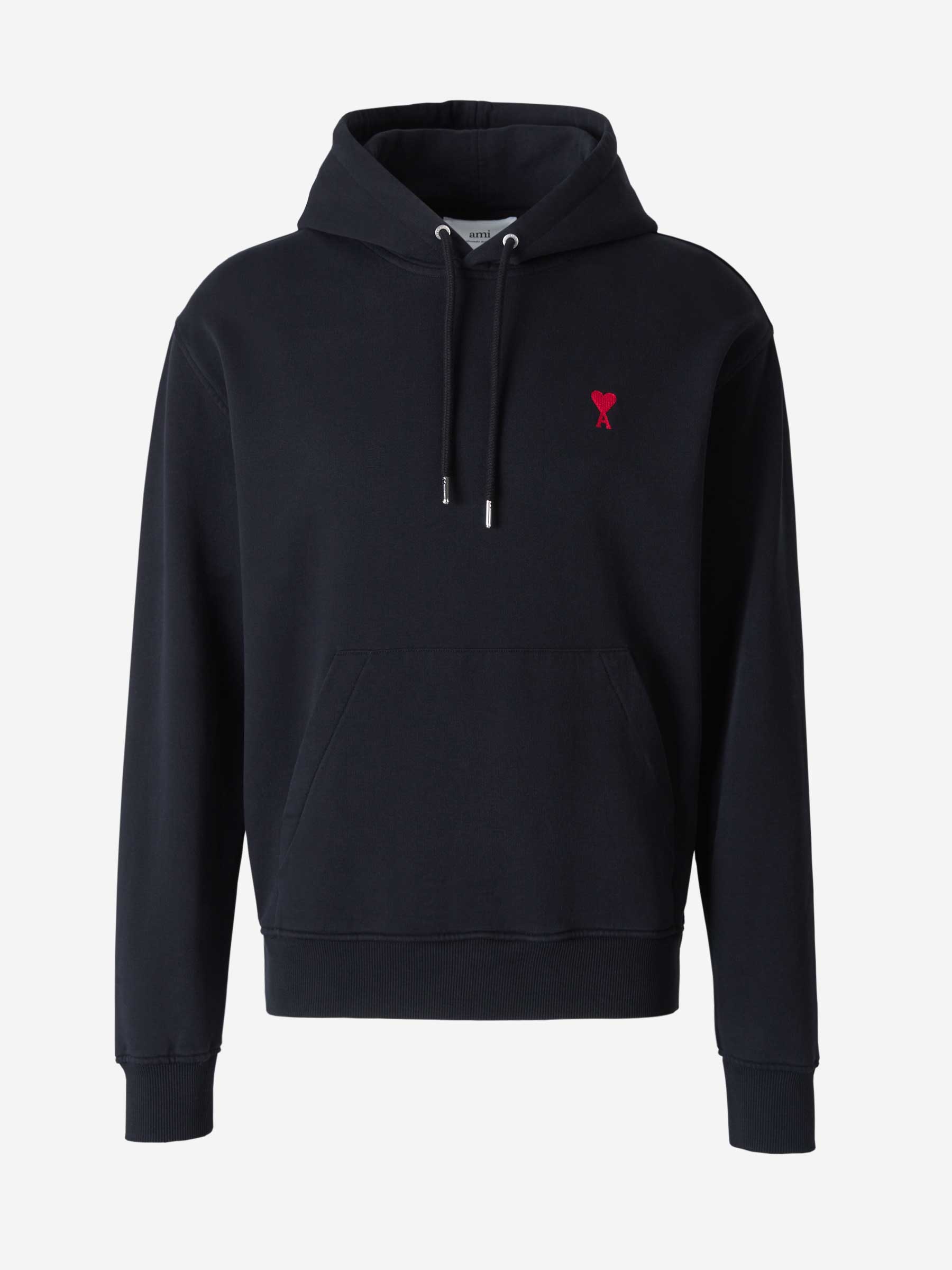 Outlet online Ami Paris Hombre Sudadera Capucha Logo color Negro sku 545-001171 01 - Foto 1