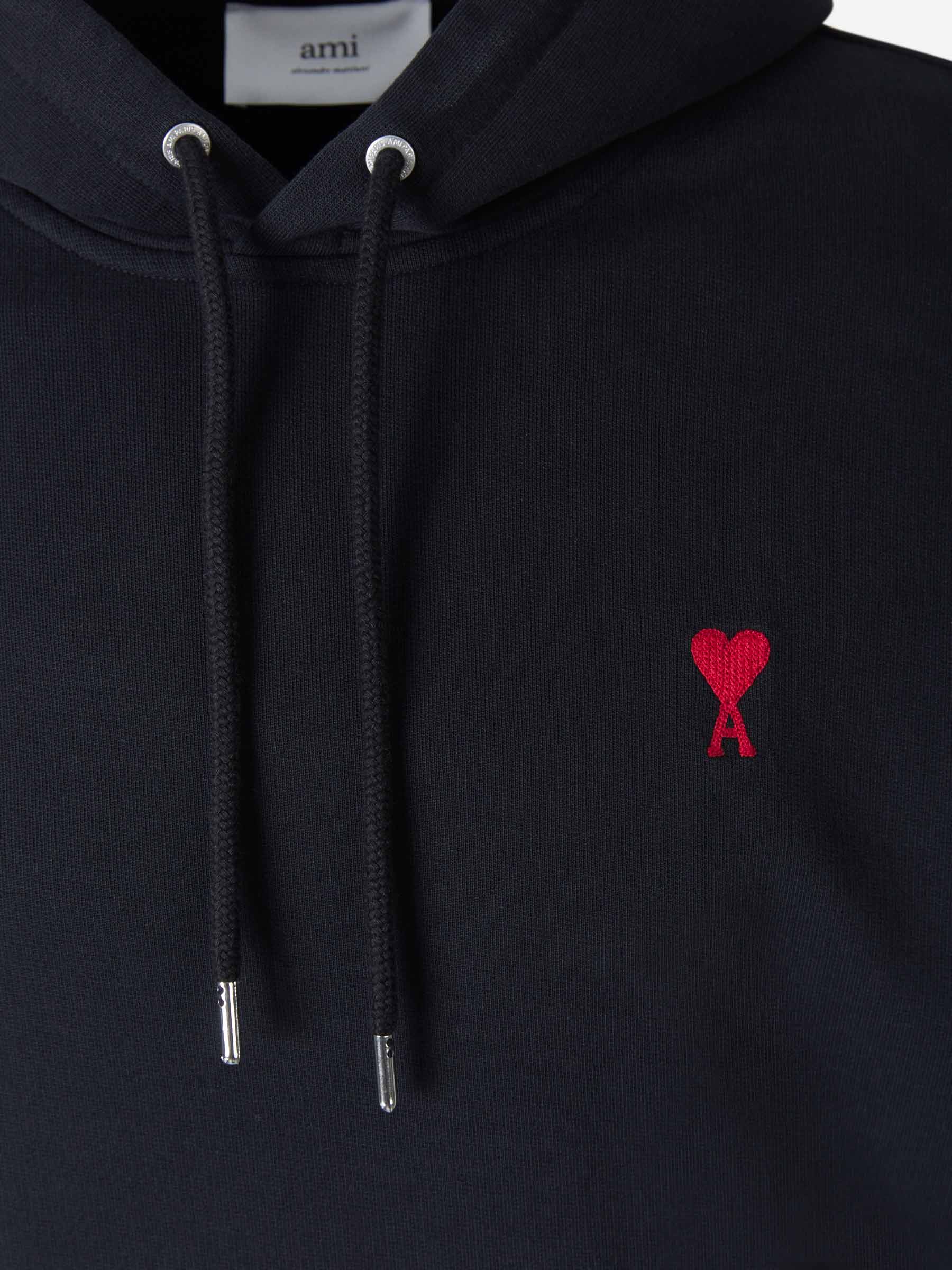 Outlet online Ami Paris Hombre Sudadera Capucha Logo color Negro sku 545-001171 01 - Foto 3