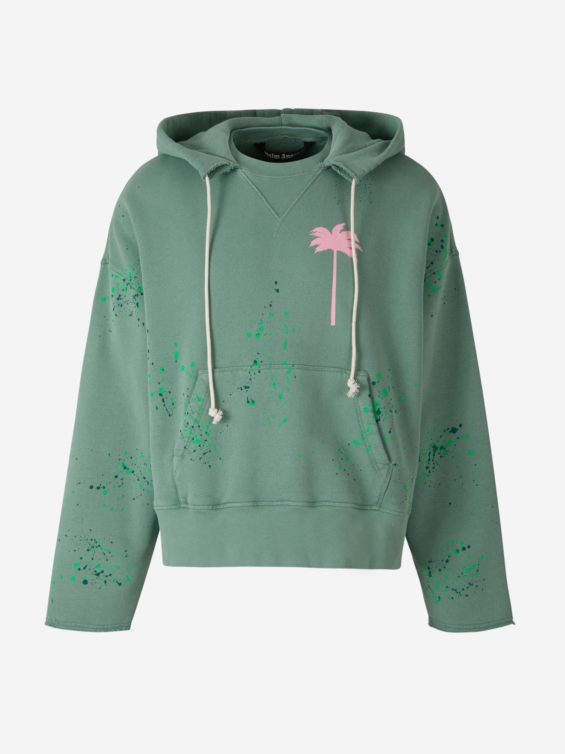 Outlet online Palm Angels Hombre Sudadera Algodón Logo color Verde Azulado sku 545-001181 01 - Foto 1