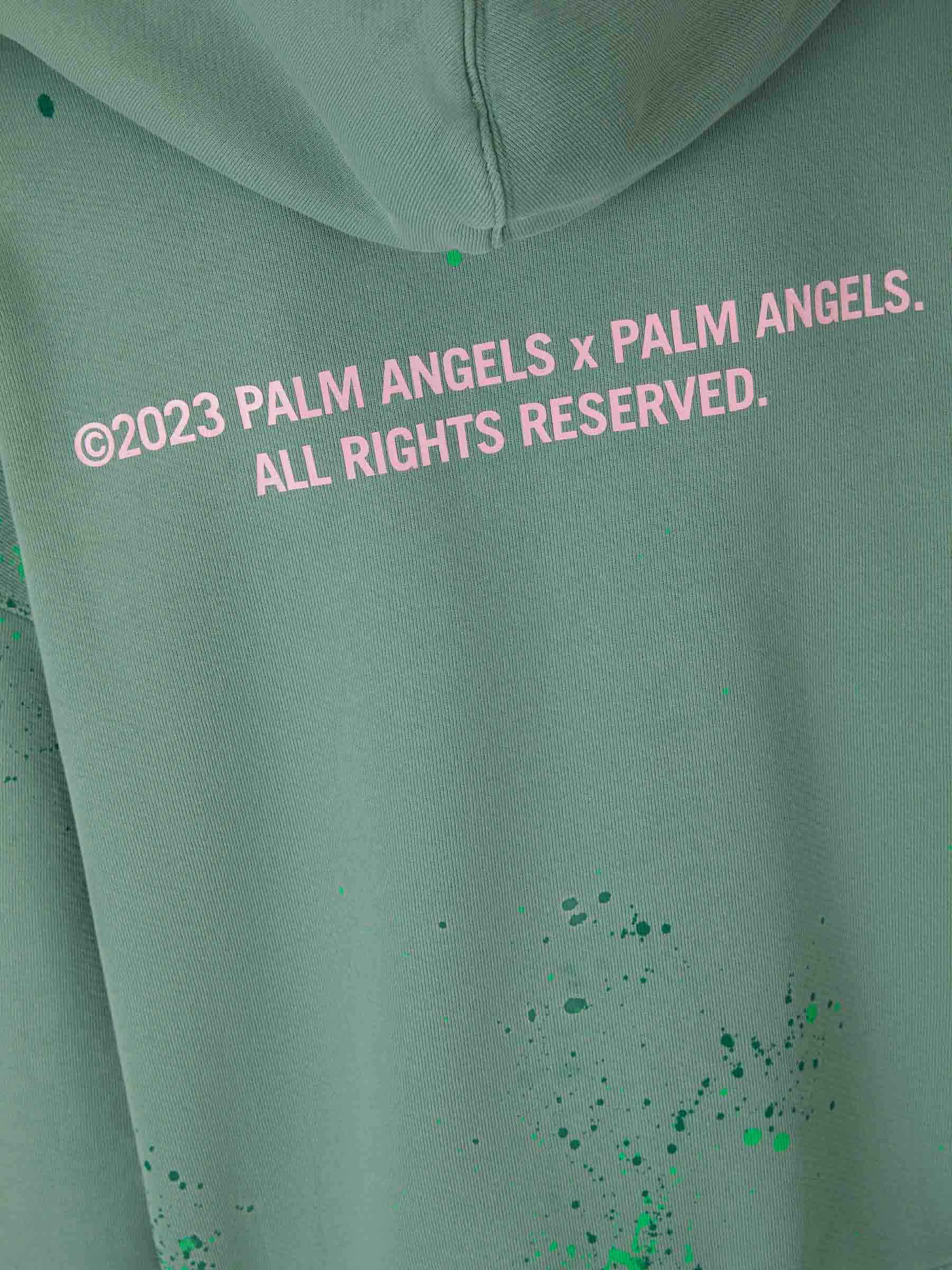 Outlet online Palm Angels Hombre Sudadera Algodón Logo color Verde Azulado sku 545-001181 01 - Foto 5