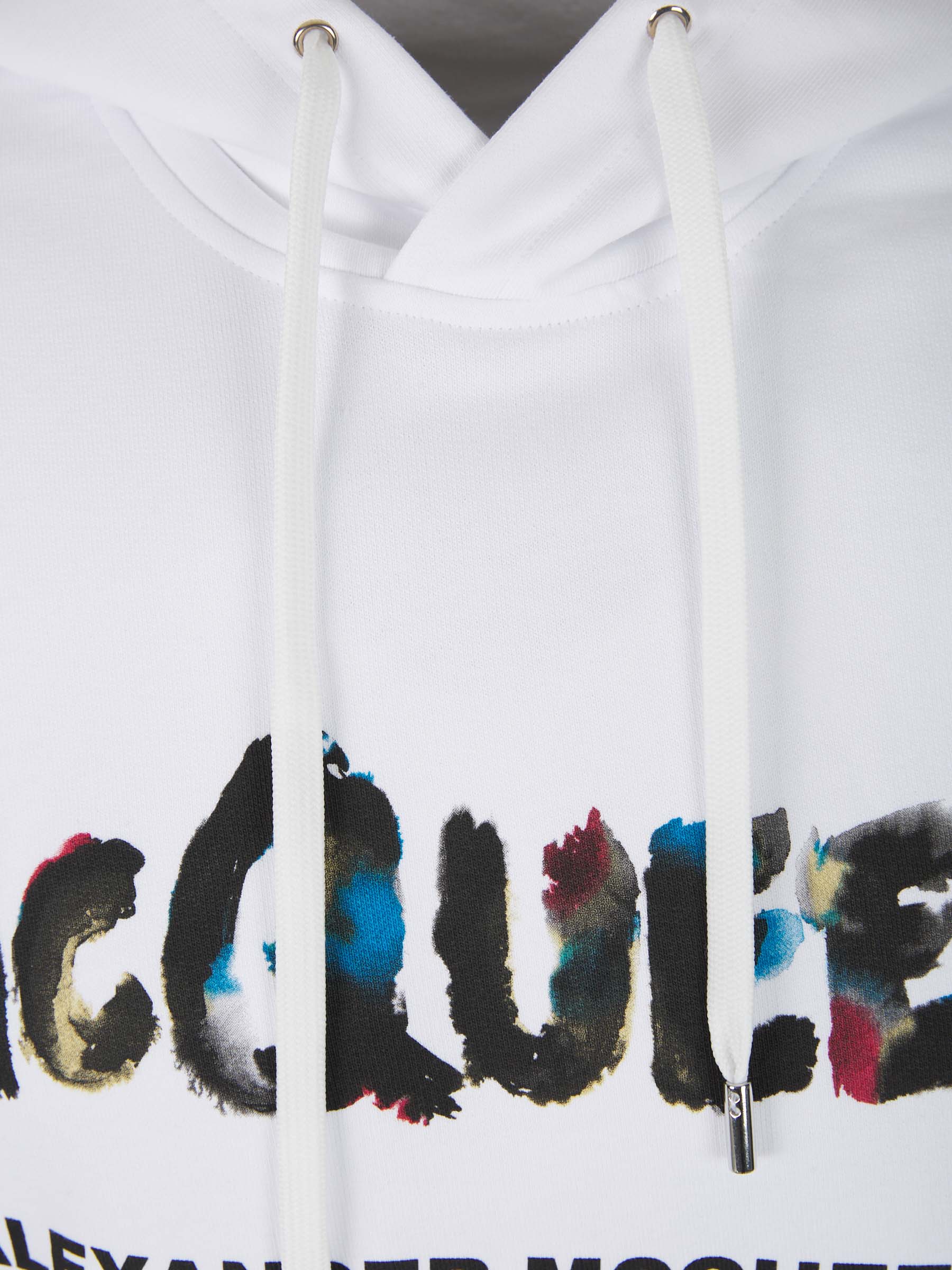 Outlet online Alexander McQueen Hombre Sudadera Logo Acuarela color Blanco sku 545-001207 01 - Foto 3