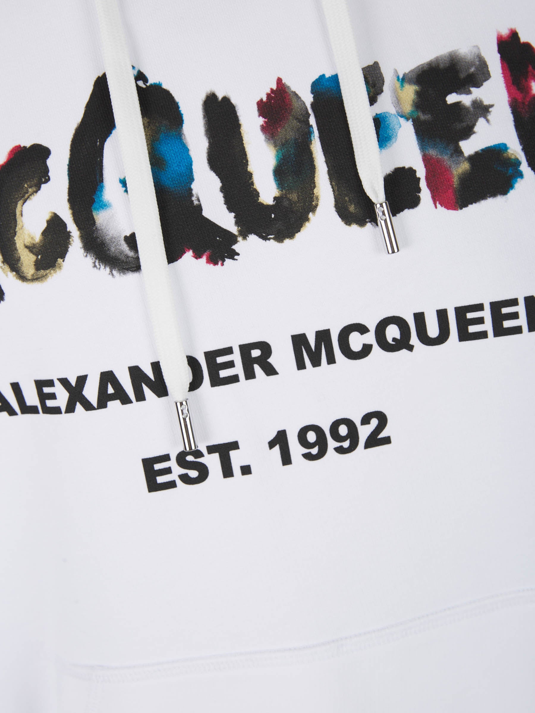 Outlet online Alexander McQueen Hombre Sudadera Logo Acuarela color Blanco sku 545-001207 01 - Foto 4