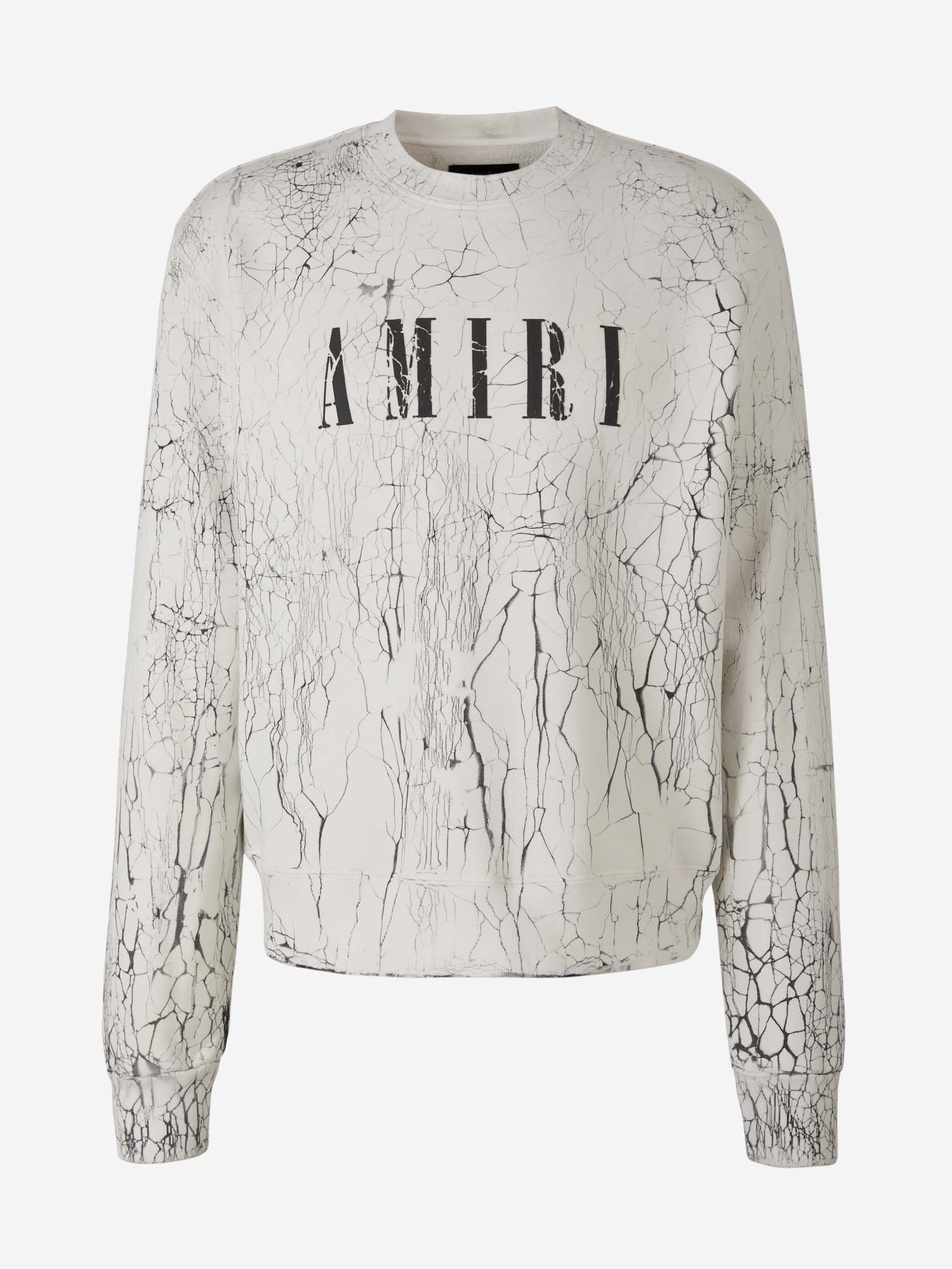 Outlet online Amiri Hombre Sudadera Cracked Logo color Blanco sku 545-001214 01 - Foto 1