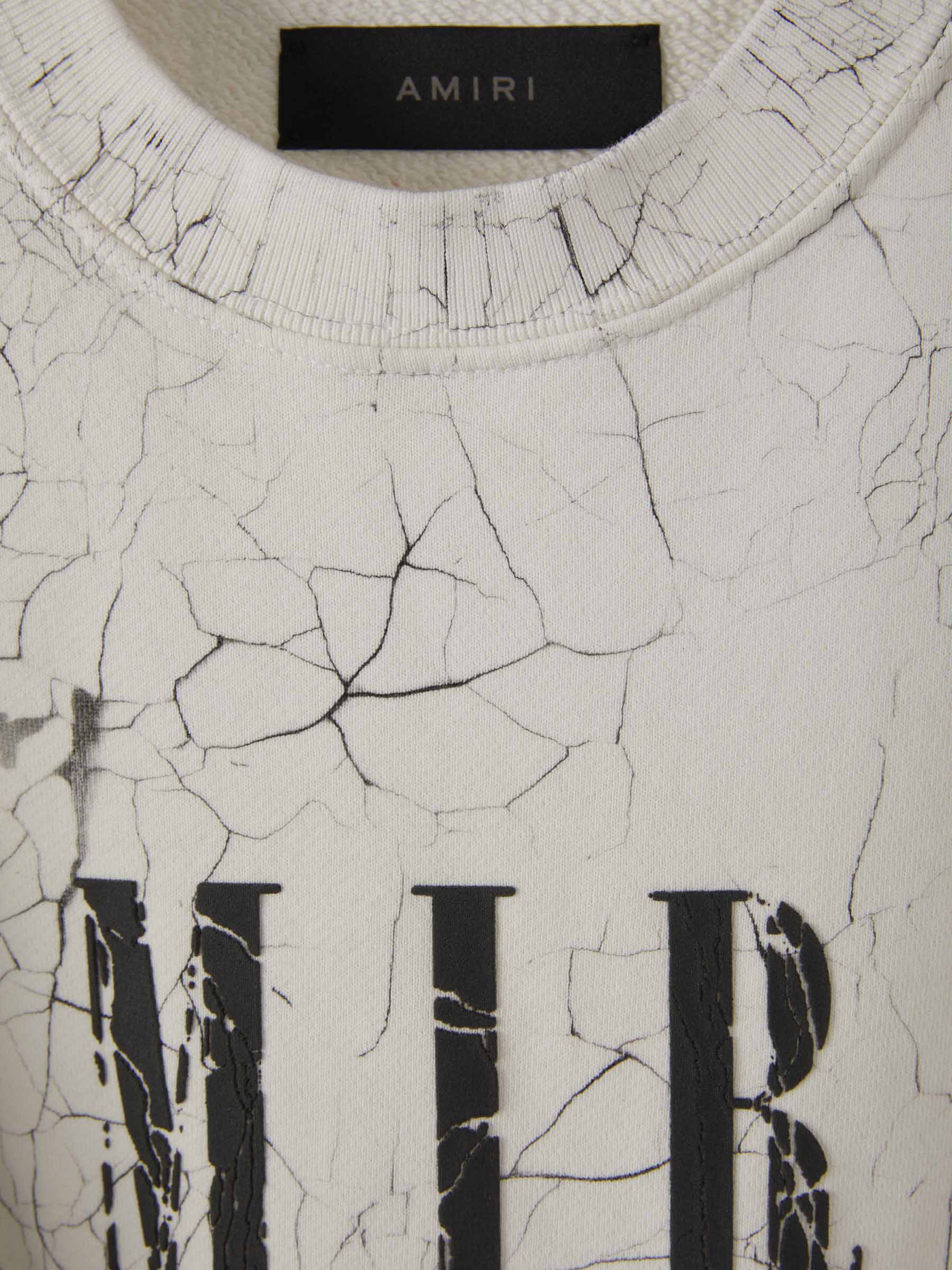 Outlet online Amiri Hombre Sudadera Cracked Logo color Blanco sku 545-001214 01 - Foto 3