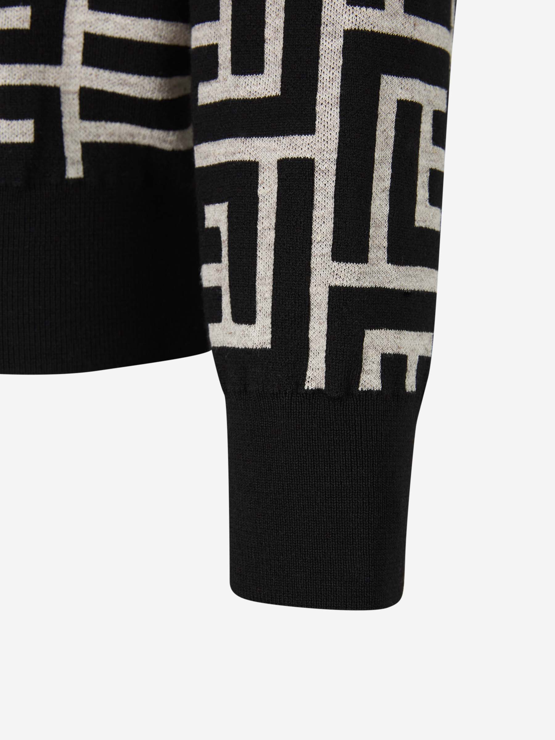 Outlet online Balmain Hombre Sudadera Monograma Bicolor color Negro sku 545-001281 01 - Foto 5