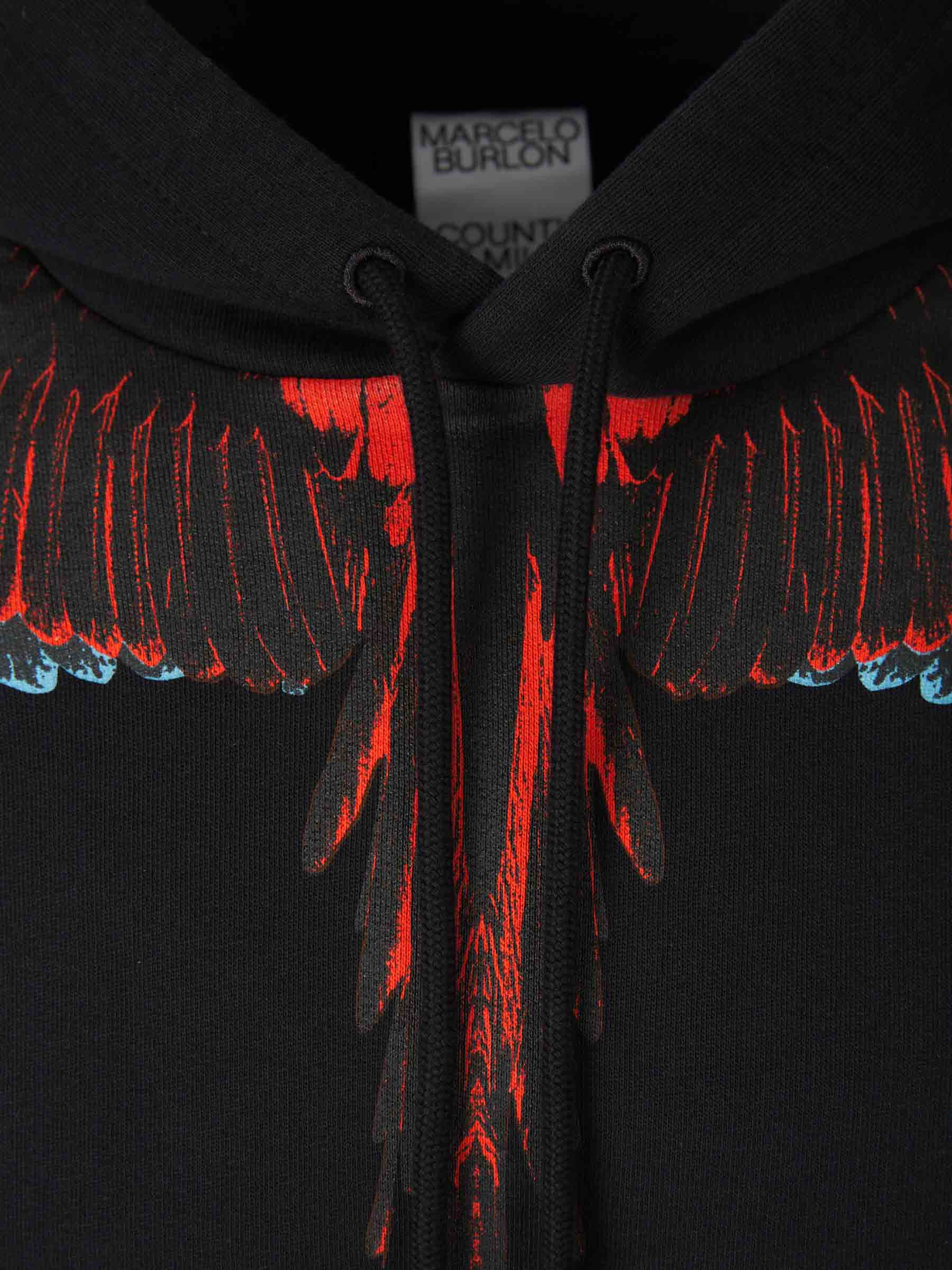 Outlet online Marcelo Burlon Hombre Sudadera Alas Capucha color Negro sku 545-001302 01 - Foto 3