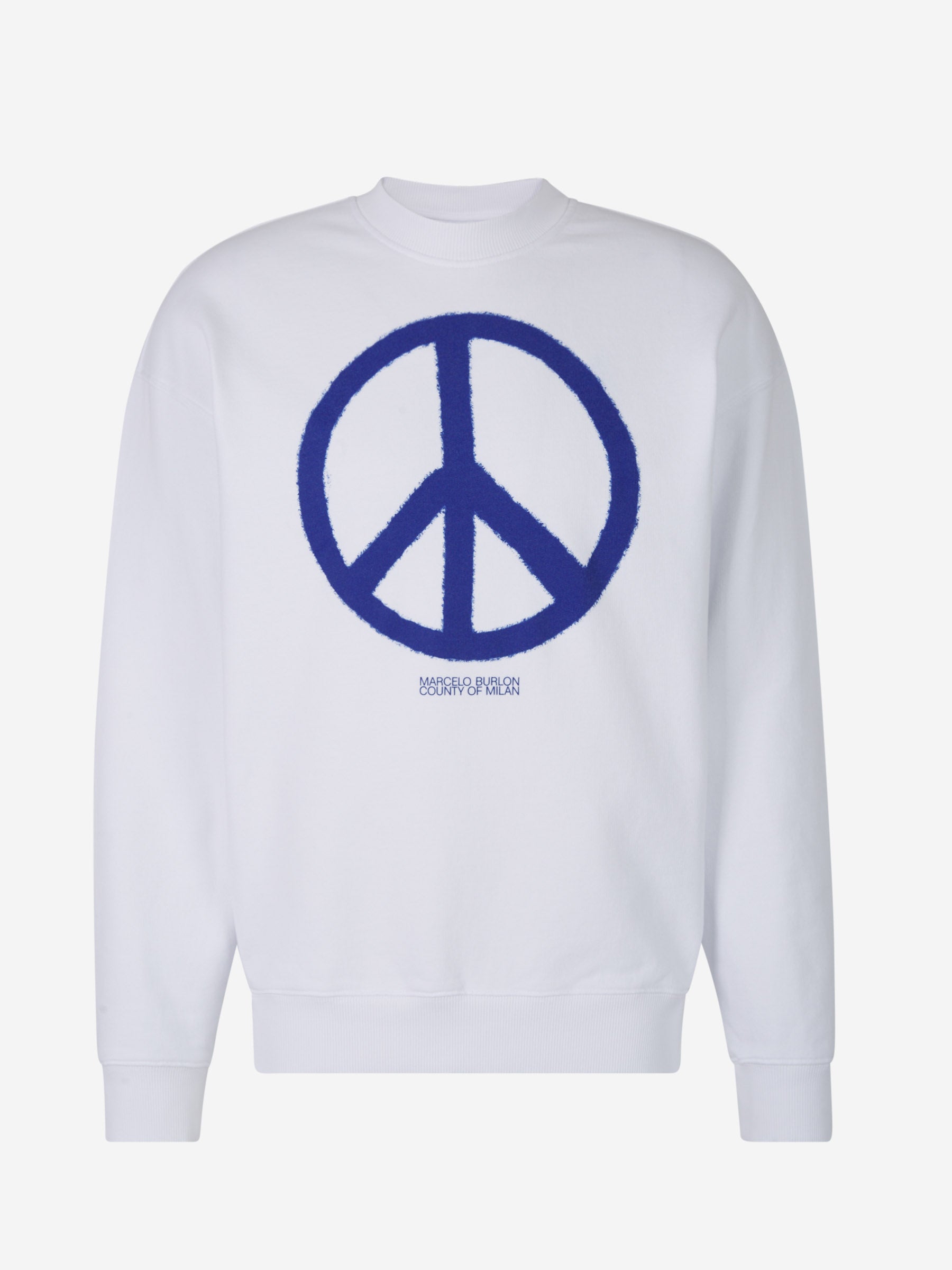 Outlet online Marcelo Burlon Hombre Sudadera Logo Peace color Blanco sku 545-001303 01 - Foto 1