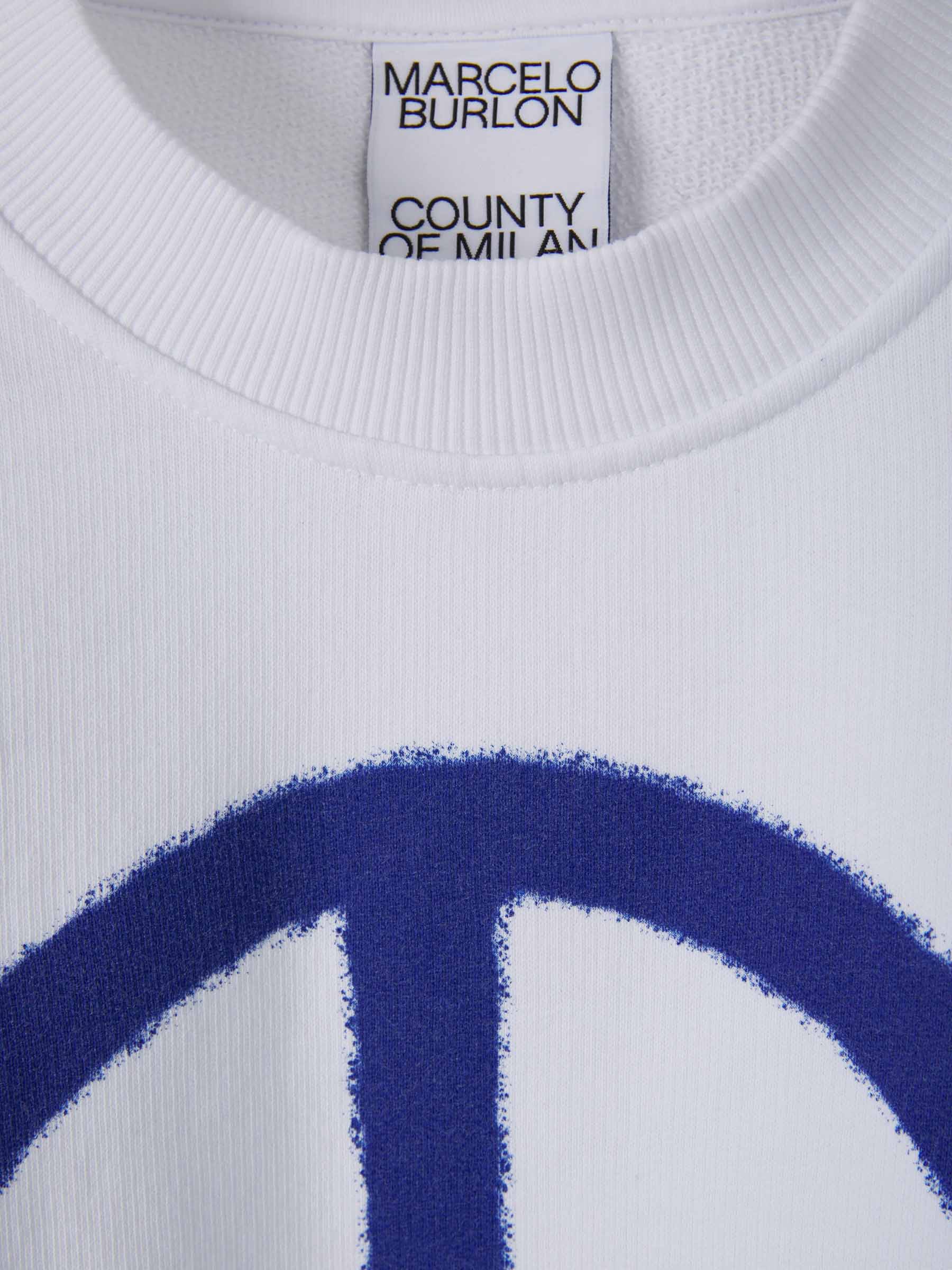 Outlet online Marcelo Burlon Hombre Sudadera Logo Peace color Blanco sku 545-001303 01 - Foto 3