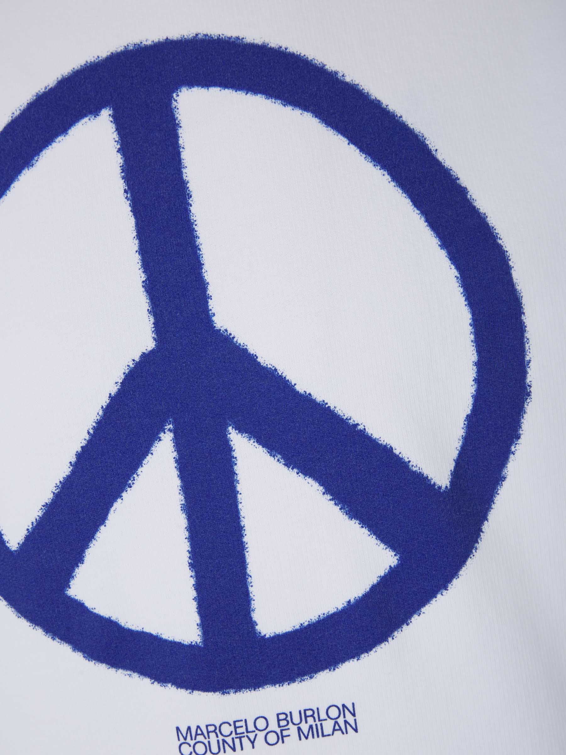 Outlet online Marcelo Burlon Hombre Sudadera Logo Peace color Blanco sku 545-001303 01 - Foto 5