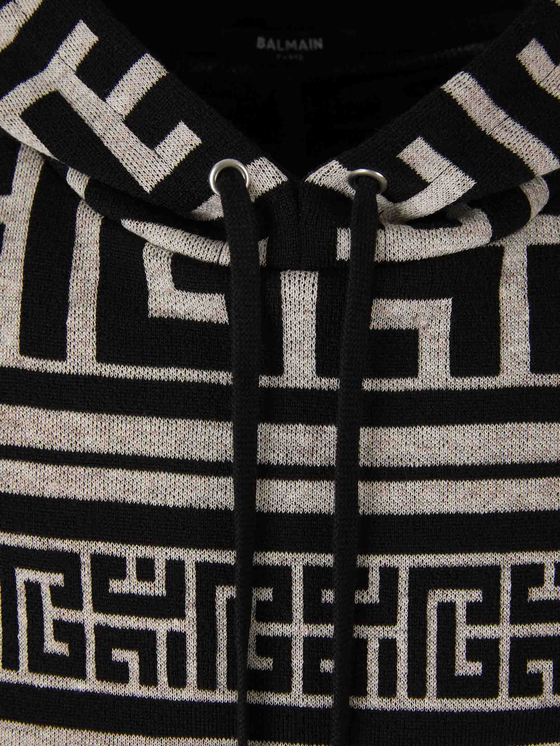 Outlet online Balmain Hombre Sudadera Monograma Jacquard color Blanco y Negro sku 545-001344 01 - Foto 3