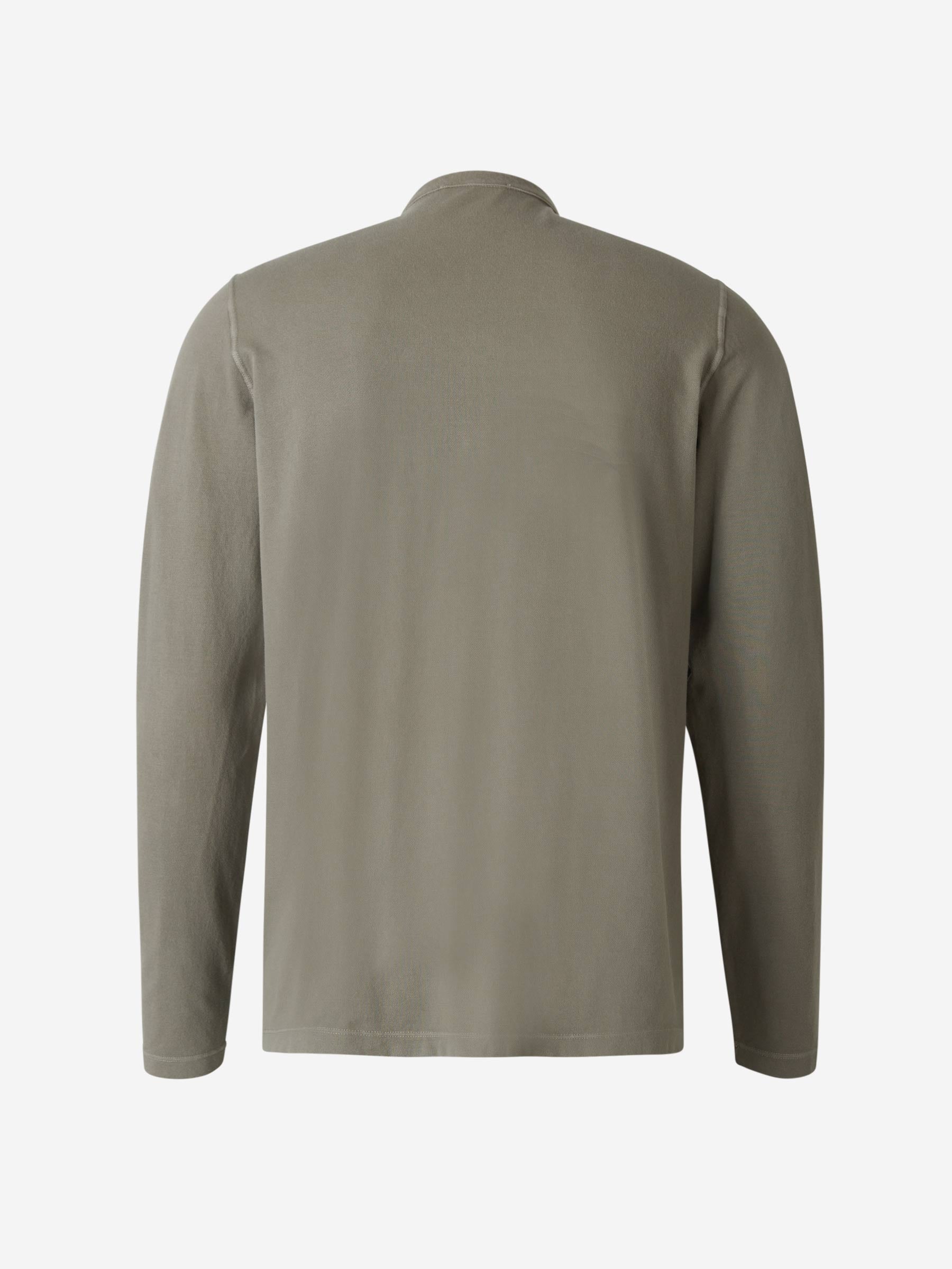 Zanone Camiseta Abotonada Algodón color Verde Militar sku 551-000296 02 - Foto 2