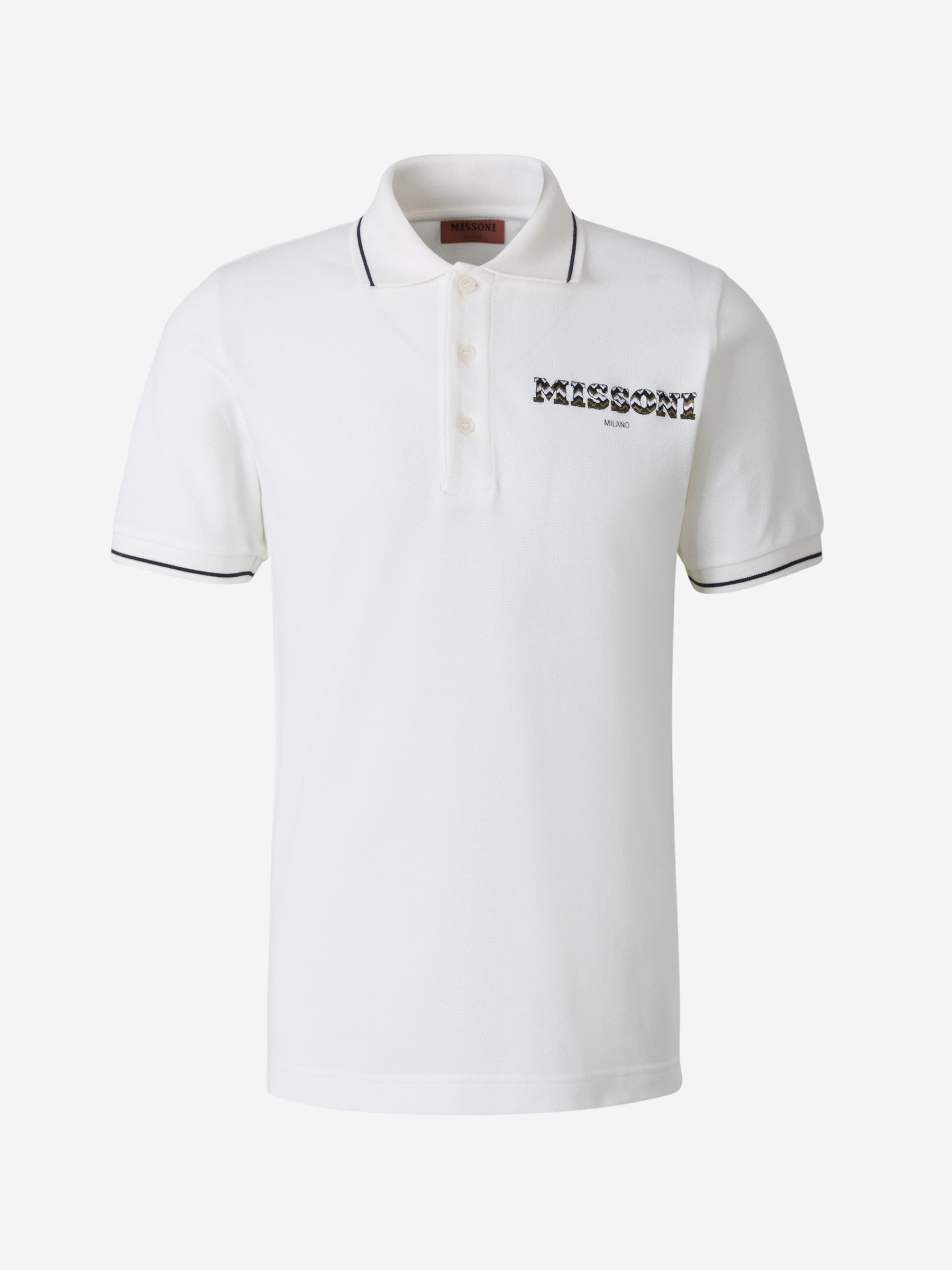 Outlet online Missoni Hombre Polo Piqué Logo color Blanco sku 552-001191 00 - Foto 1