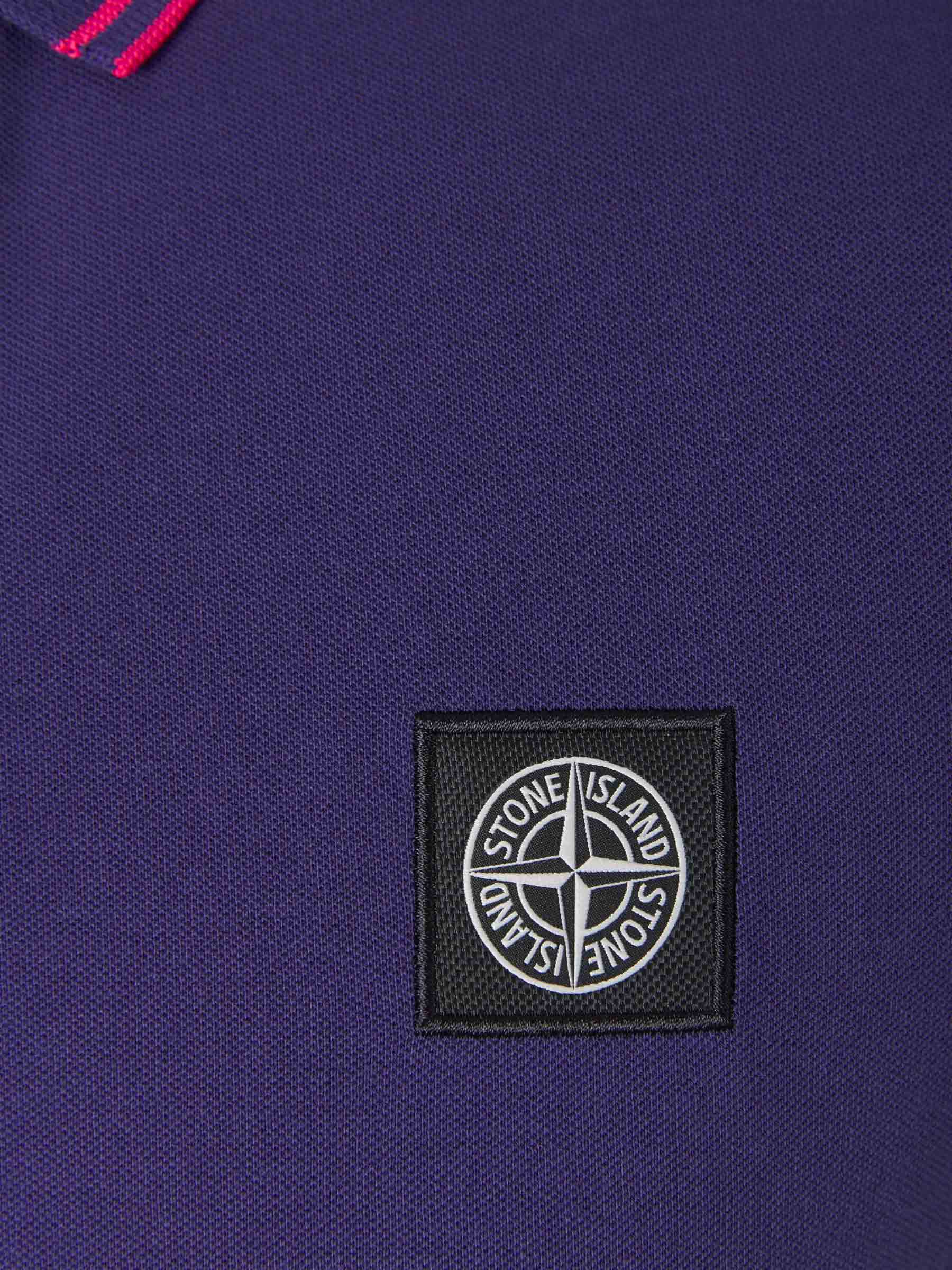 Outlet online Stone Island Hombre Polo Rayas Contraste color Púrpura Oscuro sku 552-001210 03 - Foto 4