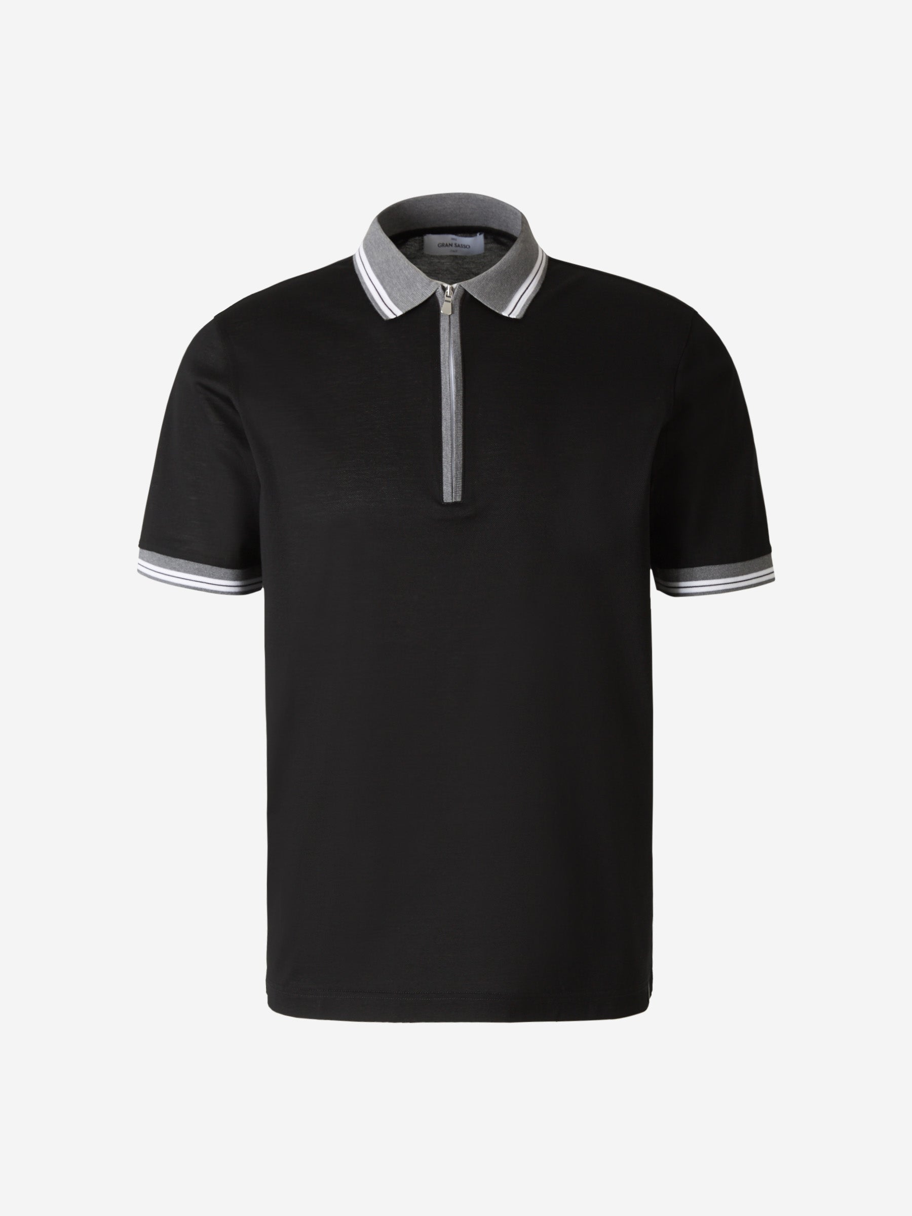 Gran Sasso Polo Piqué Bicolor Cremallera color Verde Oscuro sku 552-001223 04 - Foto 4