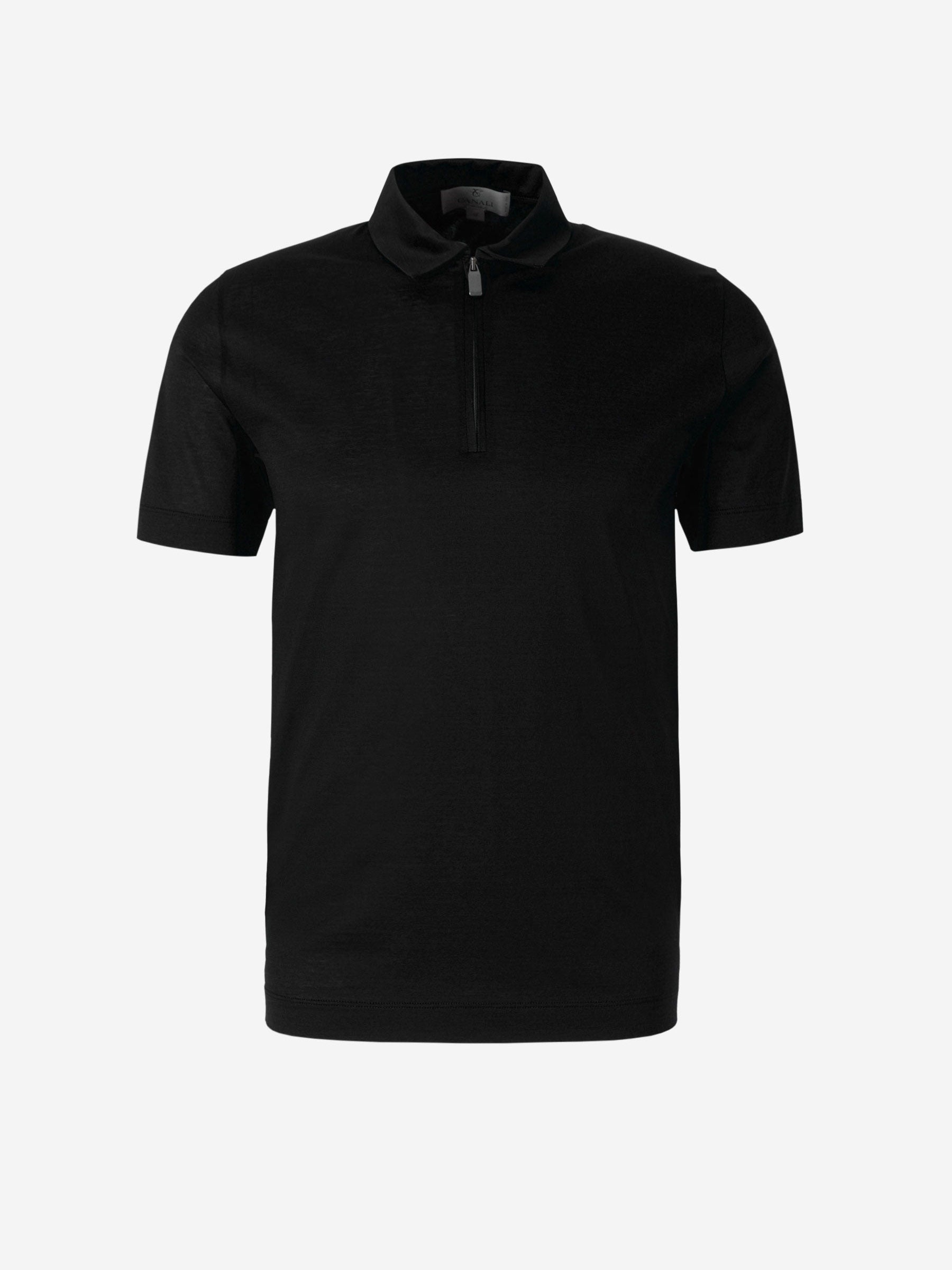 Outlet online Canali Hombre Polo Liso Cremallera color Negro sku 552-001233 03 - Foto 4