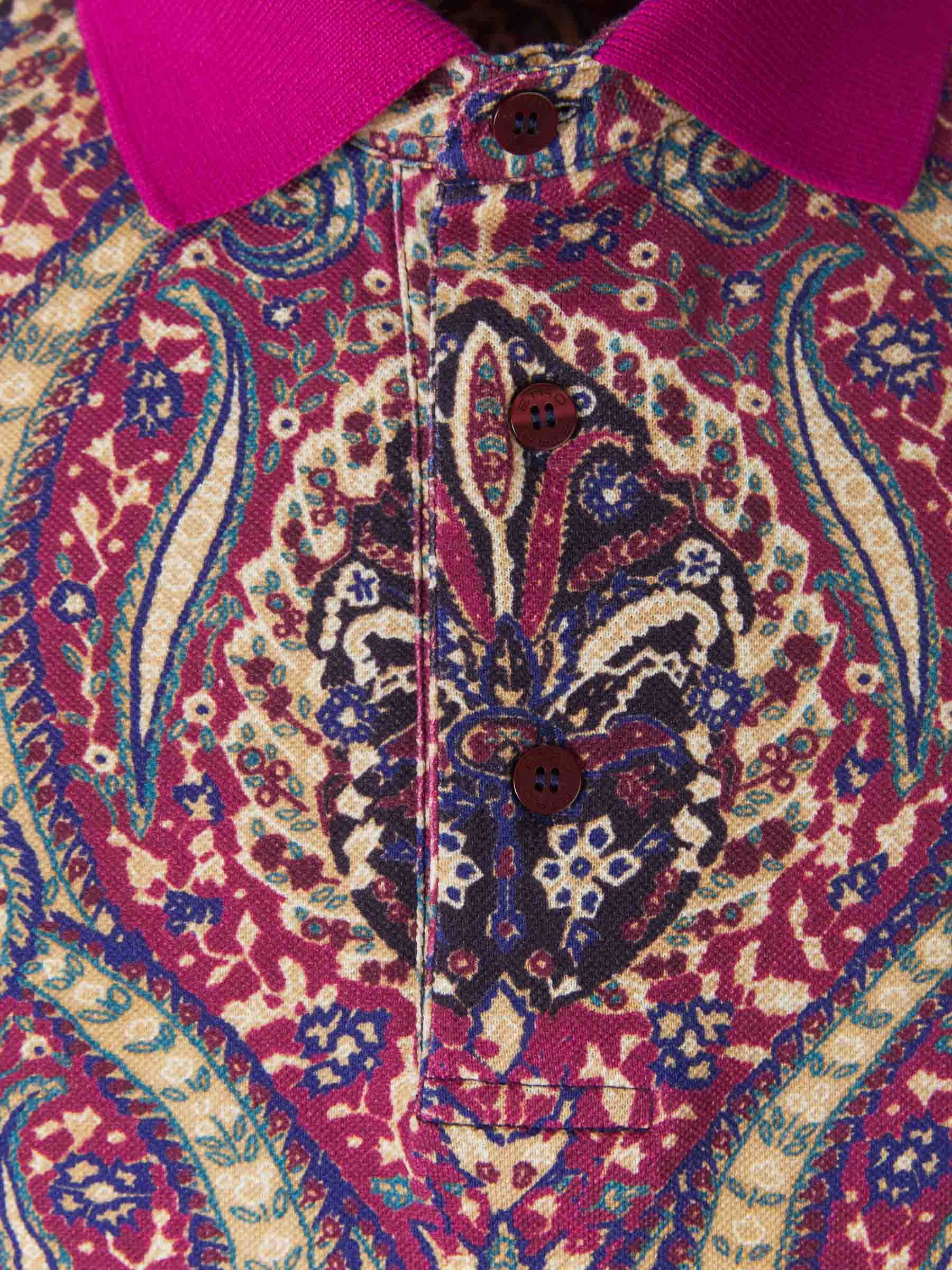 Outlet online Etro Hombre Polo Piqué Paisley color Fucsia sku 552-001287 02 - Foto 3