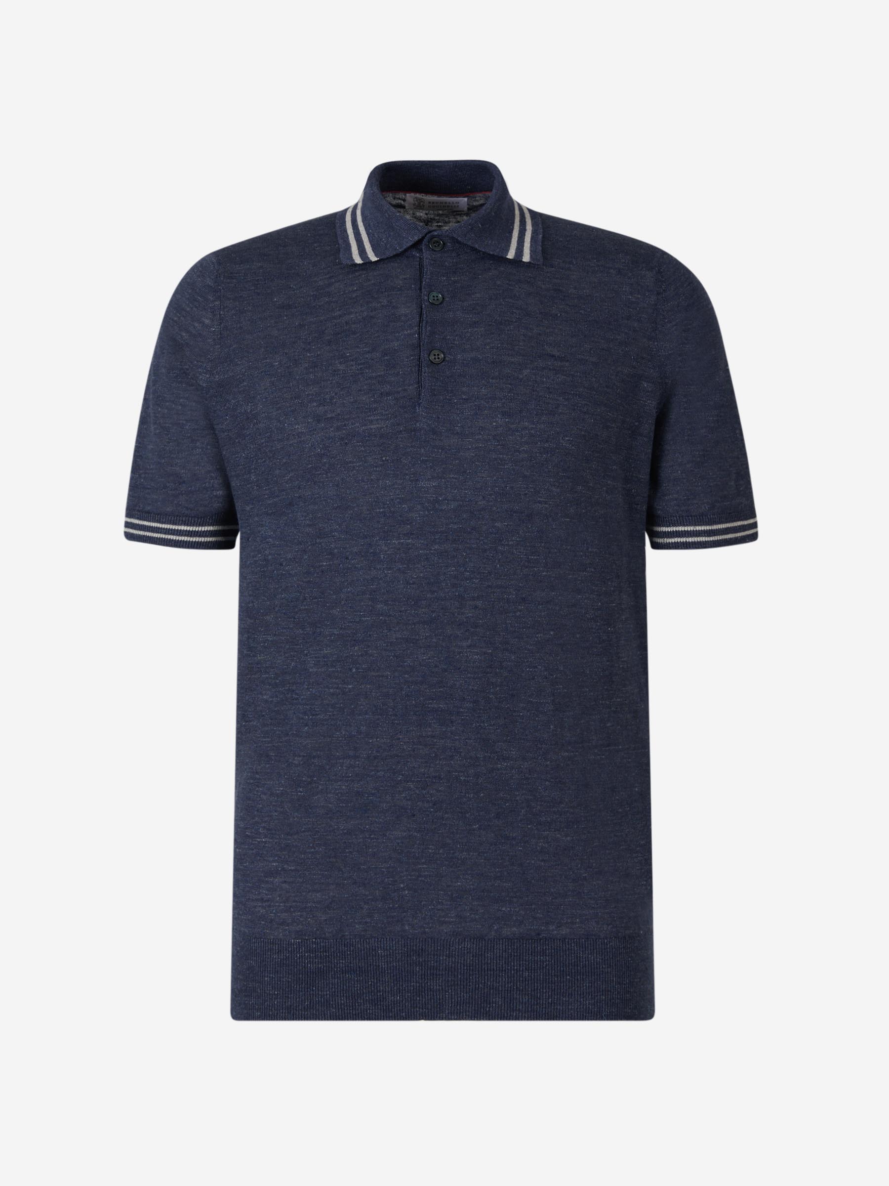 Brunello Cucinelli Polo Punto Jaspeado color Azul Noche sku 552-001338 01 - Foto 1