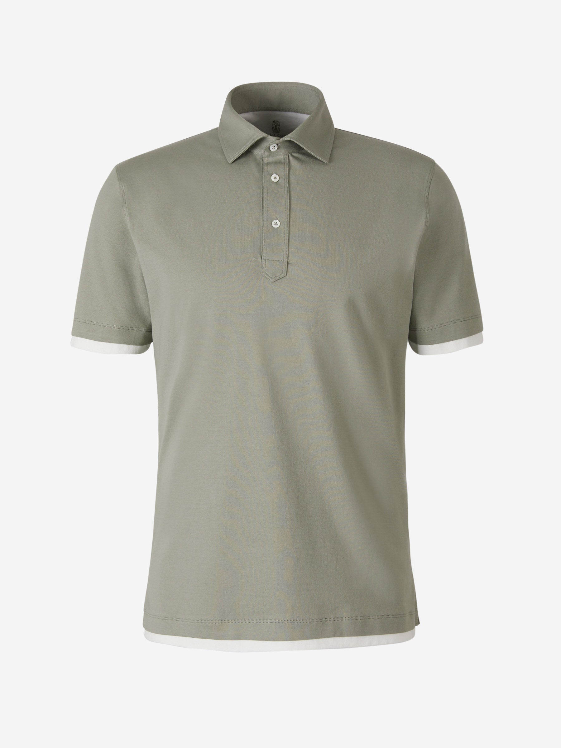 Outlet online Brunello Cucinelli Hombre Polo Ribetes Contraste color Verde Militar sku 552-001342 01 - Foto 1