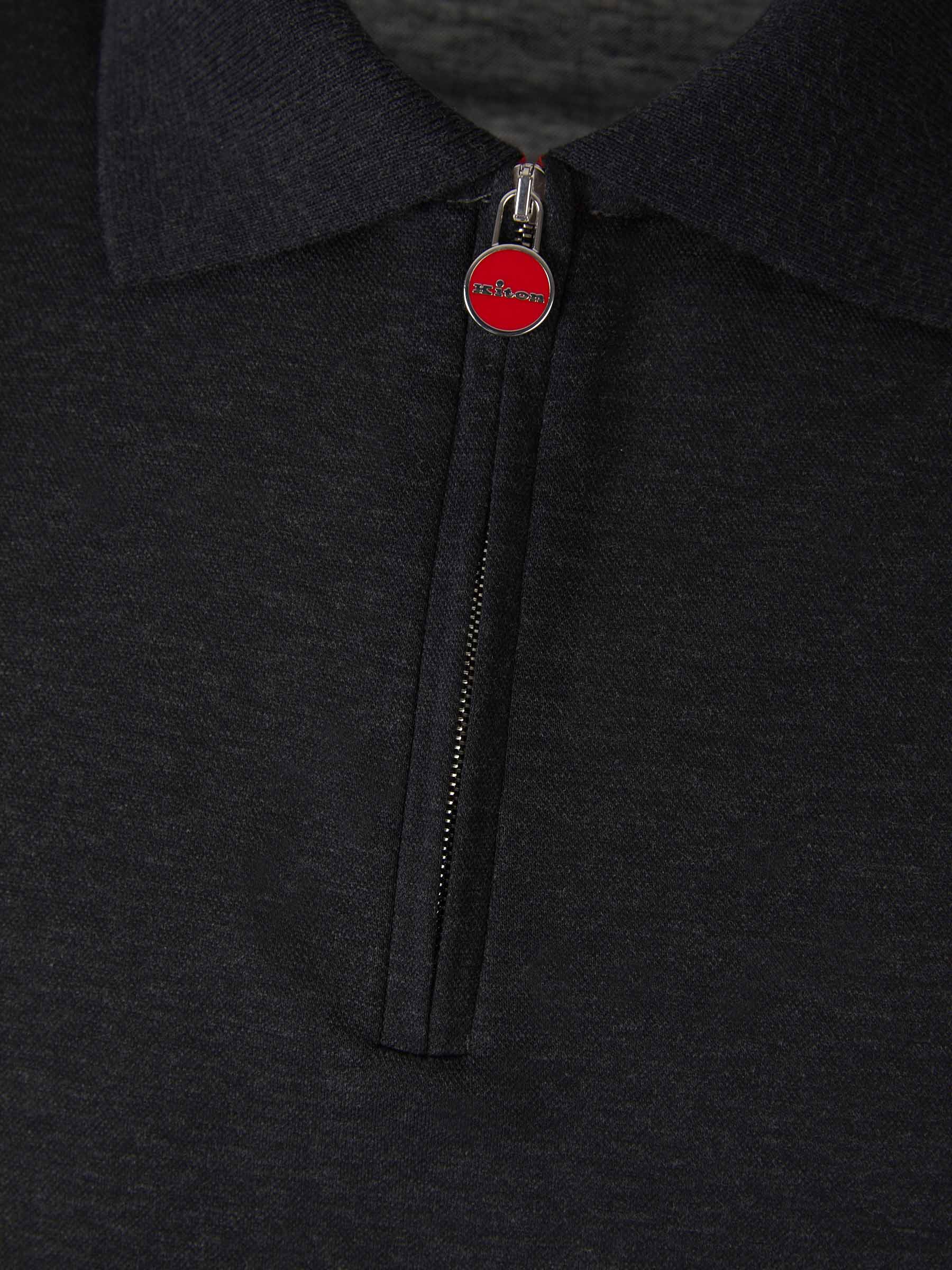 Kiton Polo Algodón Cremallera color Gris Oscuro sku 552-001352 01 - Foto 3