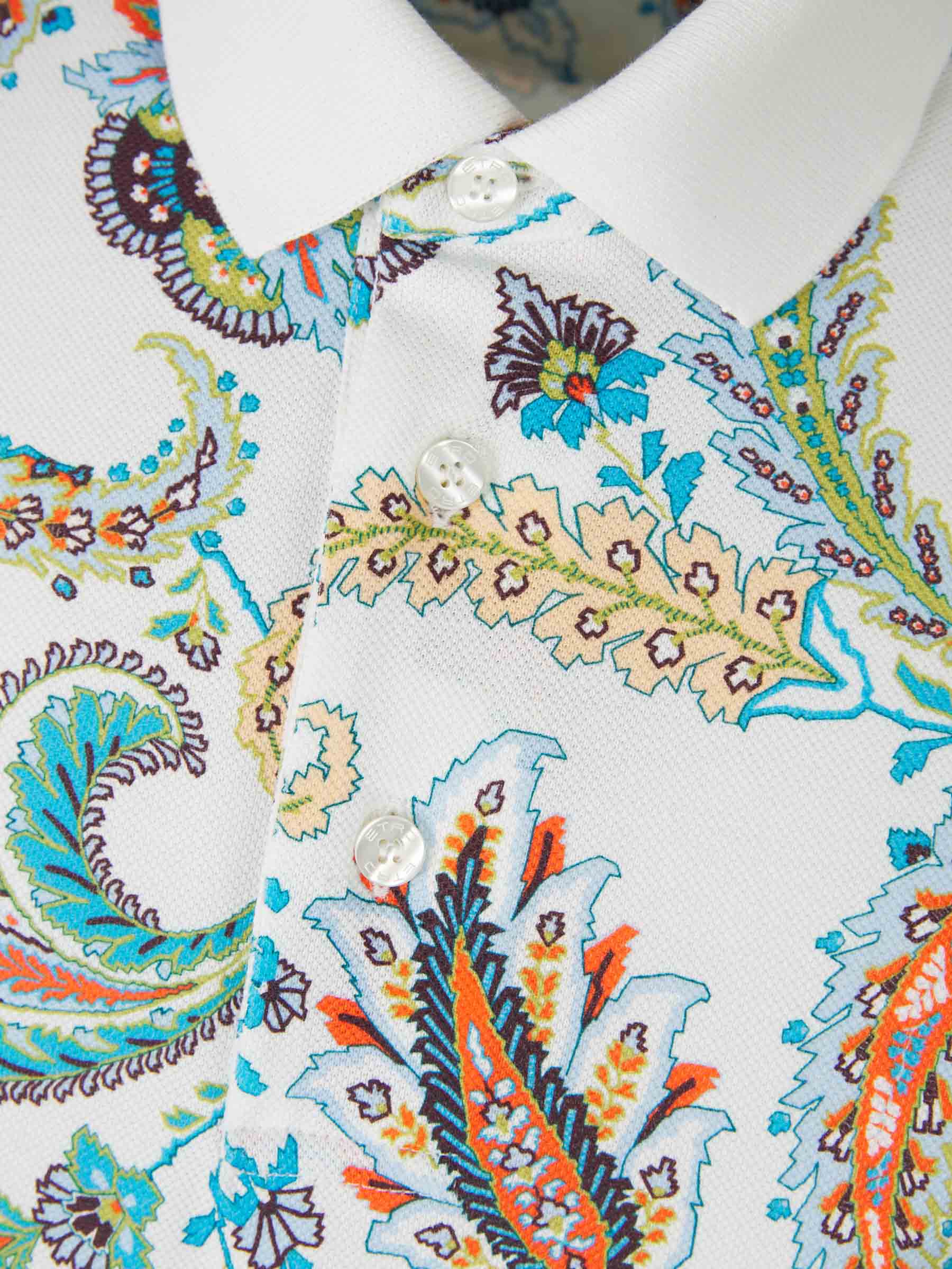 Etro Polo Motivo Paisley color Blanco sku 552-001367 02 - Foto 3