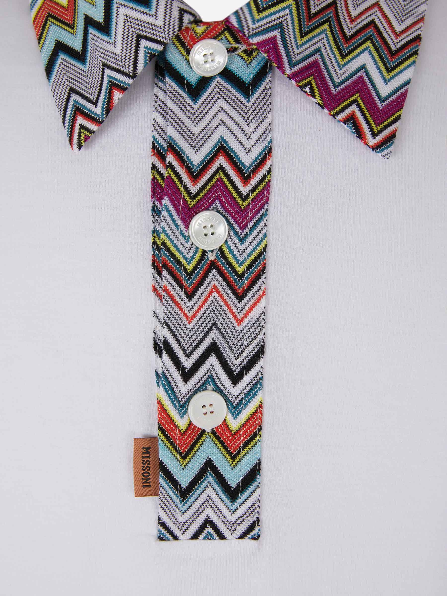 Missoni Polo Detalle Zig Zag color Blanco sku 552-001372 00 - Foto 3