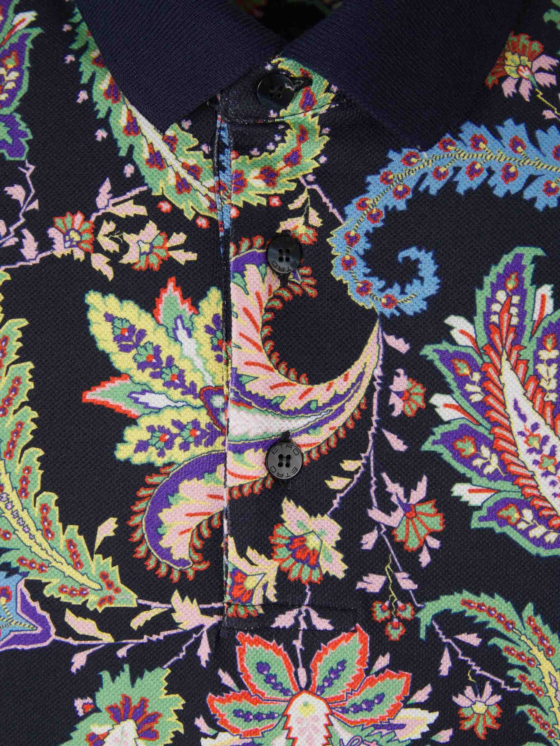 Outlet online Etro Hombre Polo Motivo Floral color Azul Noche sku 552-001373 01 - Foto 3