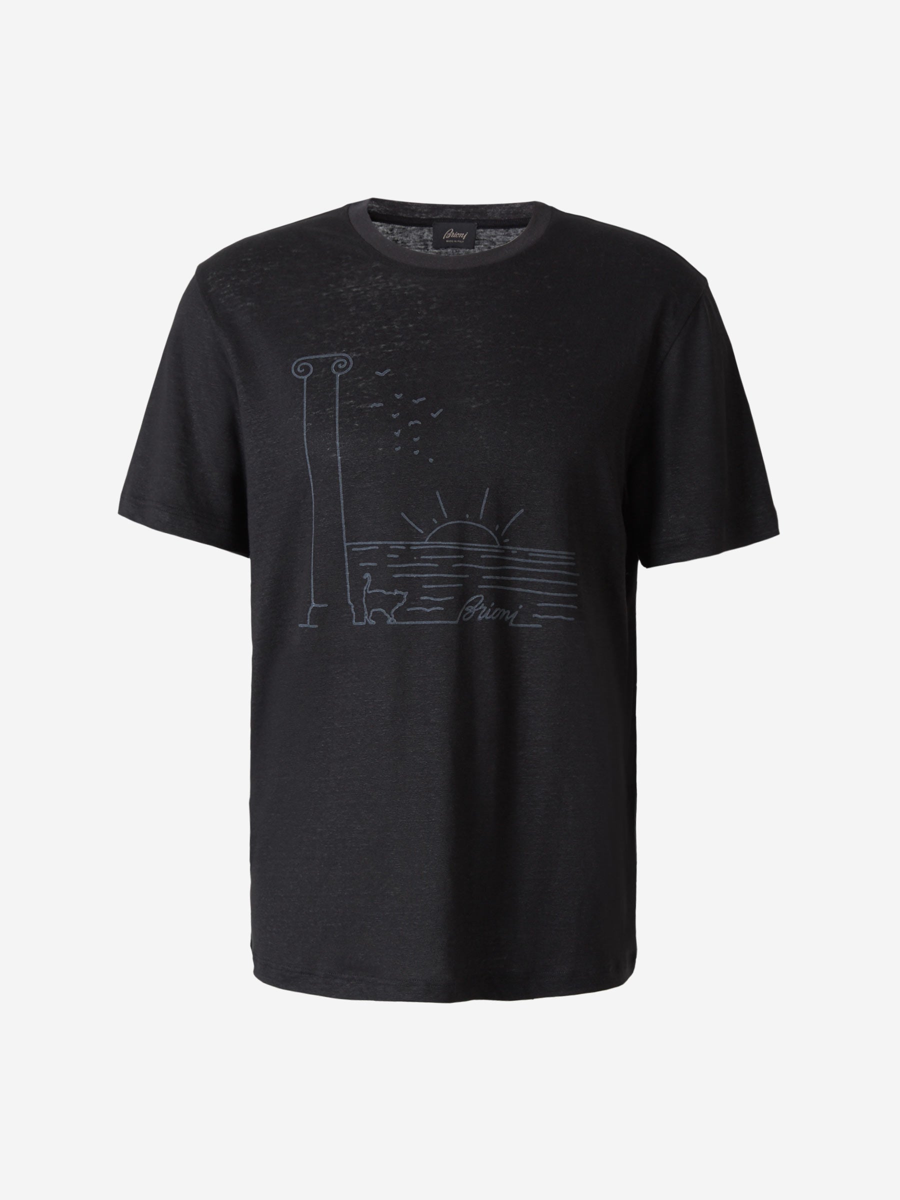 Brioni Camiseta Logo Estampado color Negro sku 553-002427 01 - Foto 1