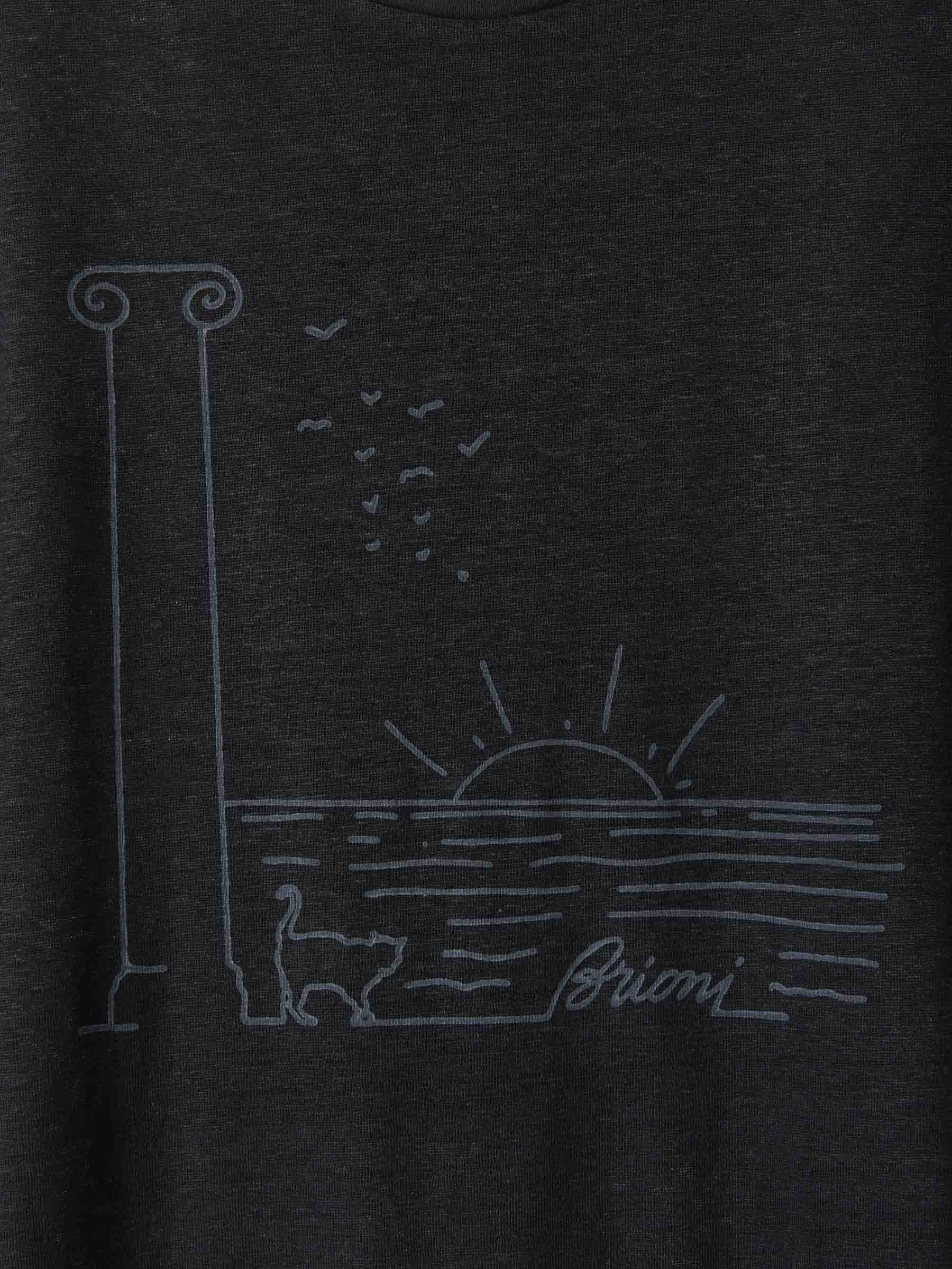 Brioni Camiseta Logo Estampado color Negro sku 553-002427 01 - Foto 4