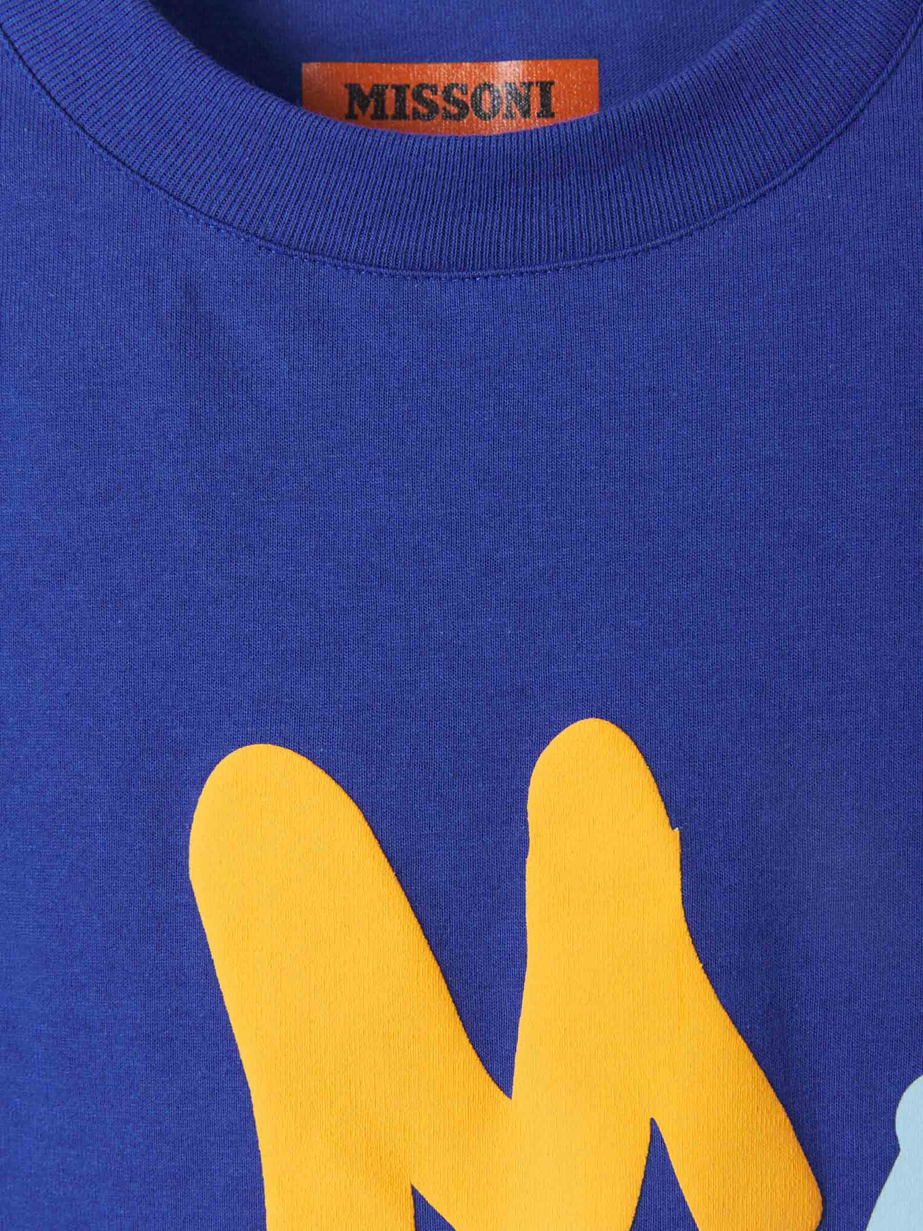 Missoni Camiseta Logo Algodón color Azul Real sku 553-002506 00 - Foto 3