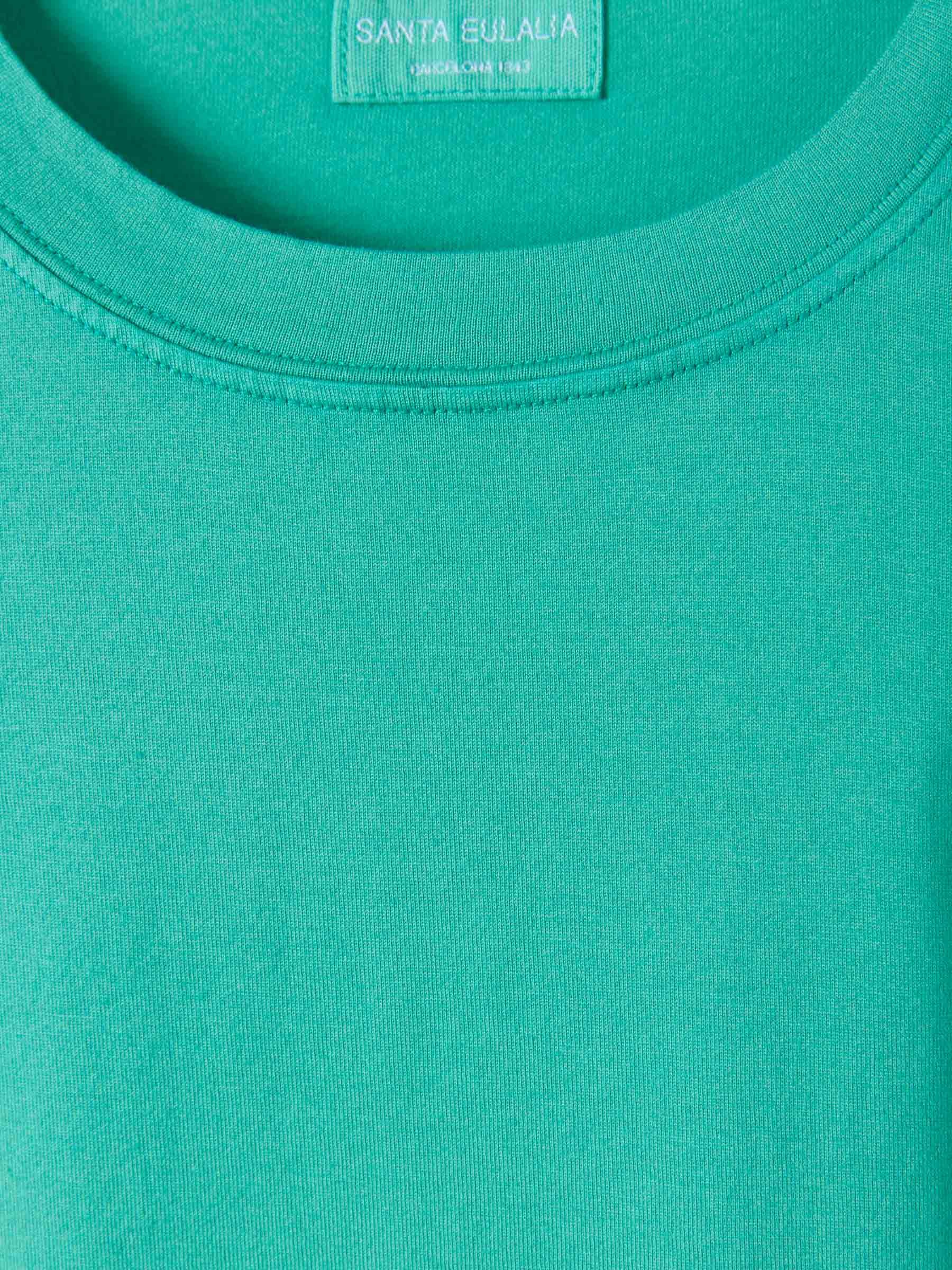 Santa Eulalia Camiseta Lisa Algodón color Verde Claro sku 553-002539 04 - Foto 3