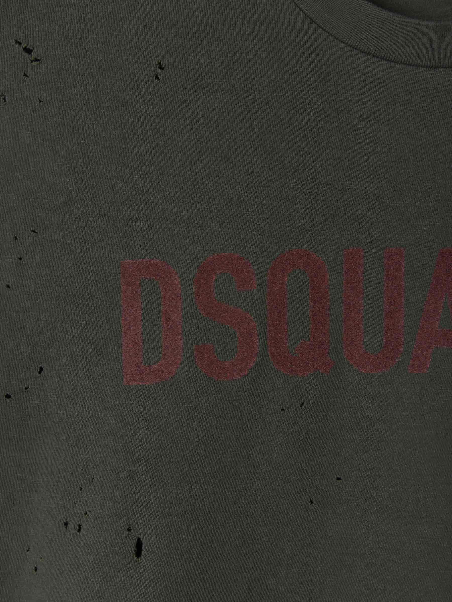 Dsquared2 Camiseta Logo Estampado color Verde Militar sku 553-002719 00 - Foto 4