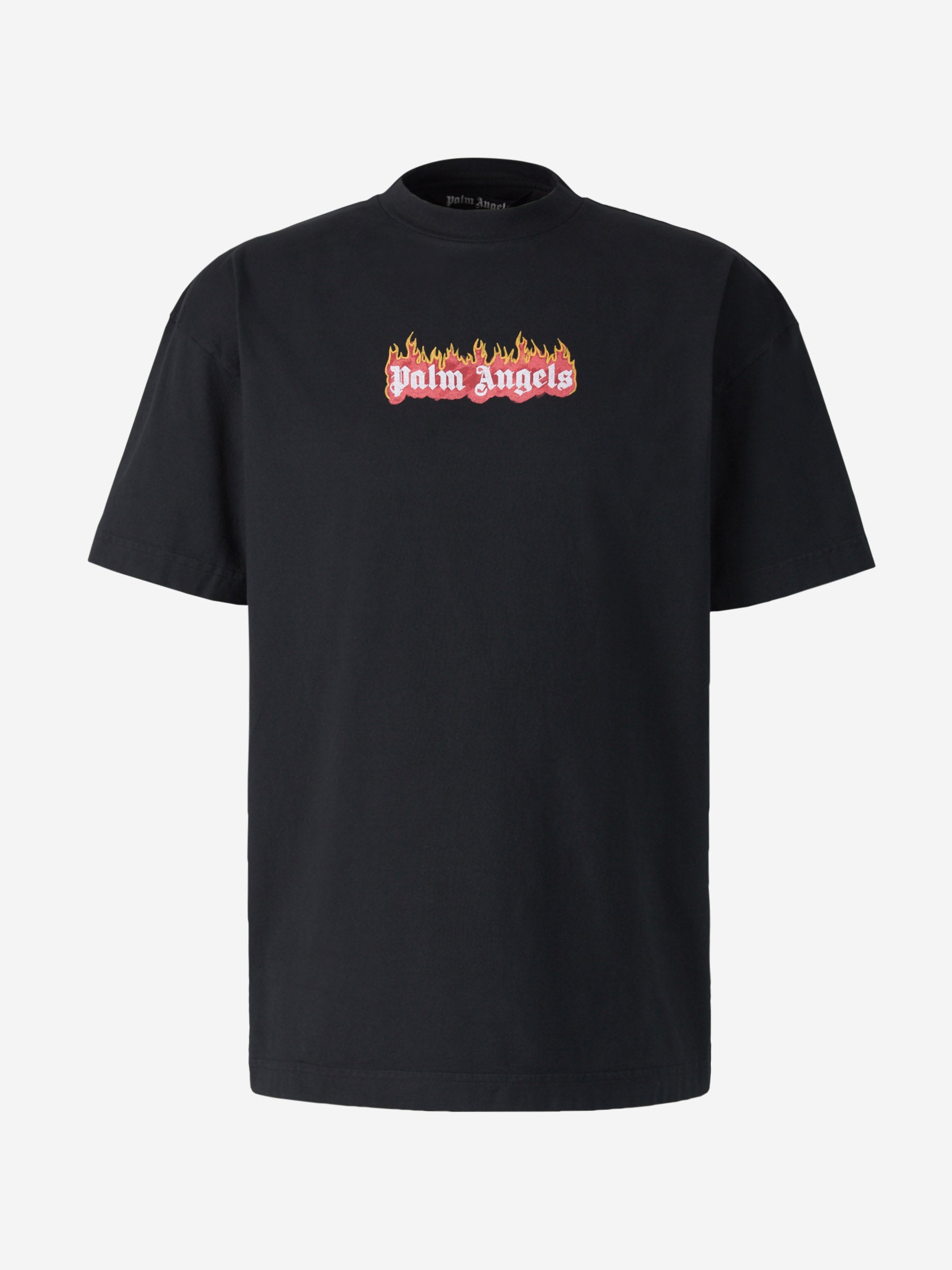 Palm Angels Camiseta Logo Llamas color Negro sku 553-002850 01 - Foto 1