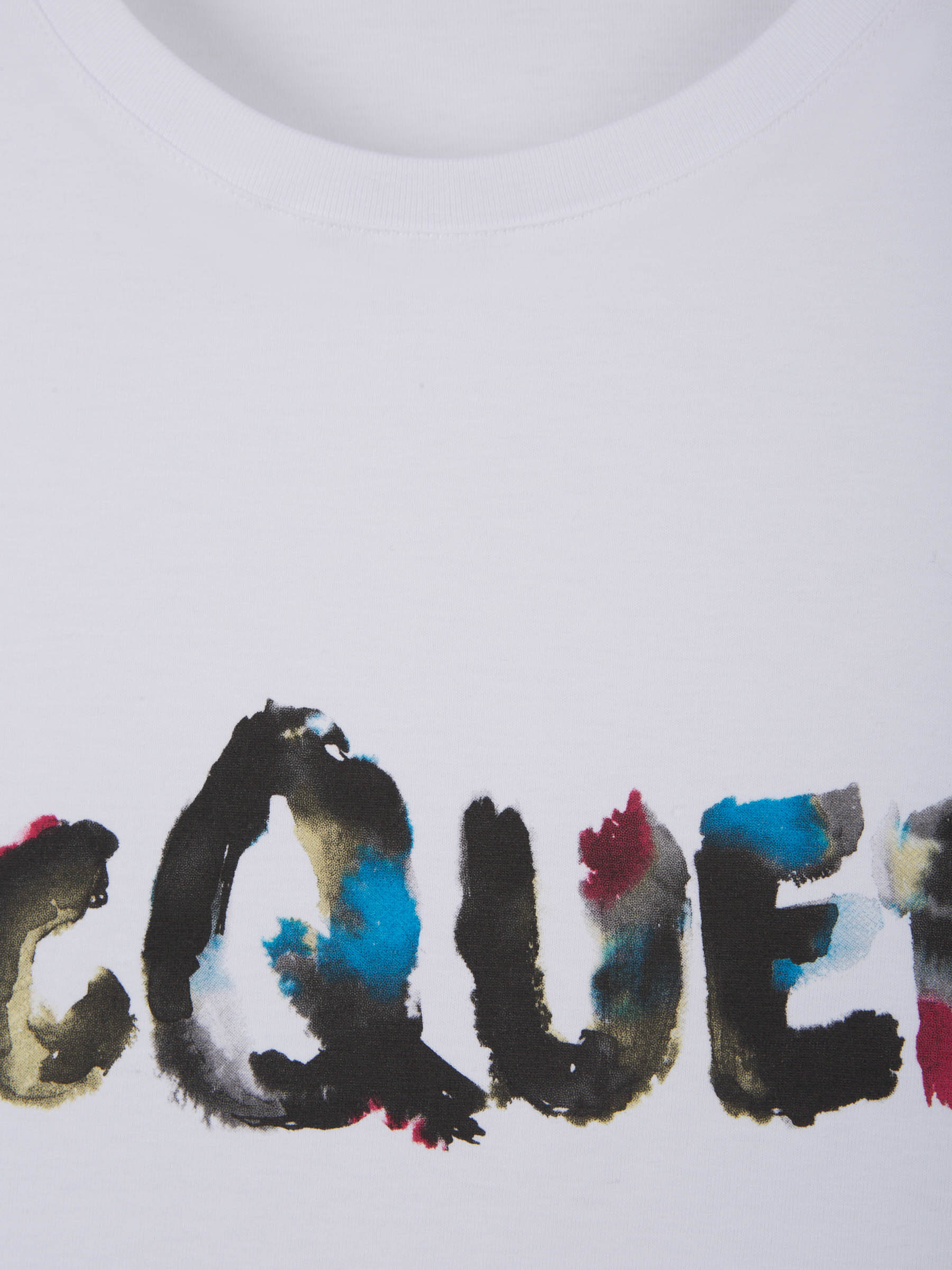 Alexander McQueen Camiseta Logo Watercolor color Blanco sku 553-002966 01 - Foto 3