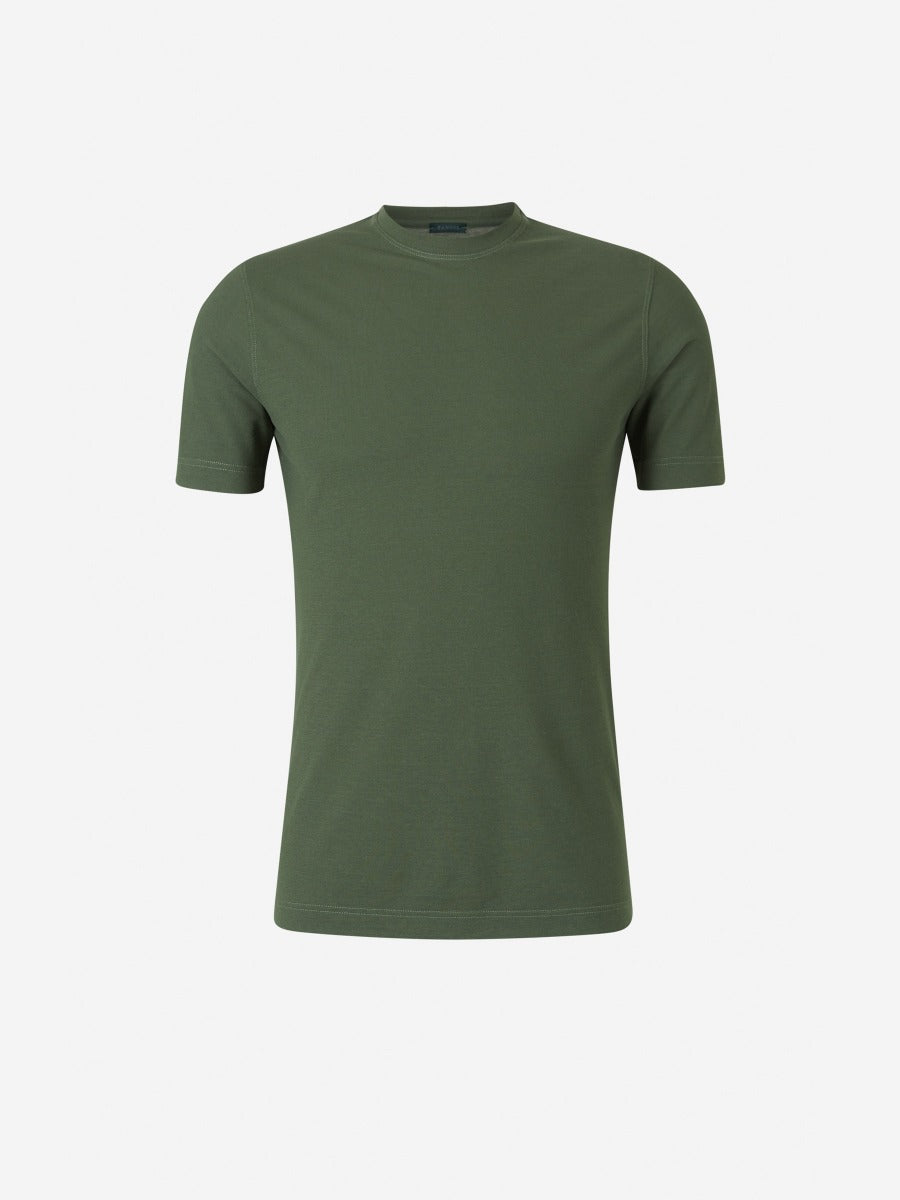 Zanone Camiseta Lisa Algodón color Verde Militar sku 553-002972 04 - Foto 4