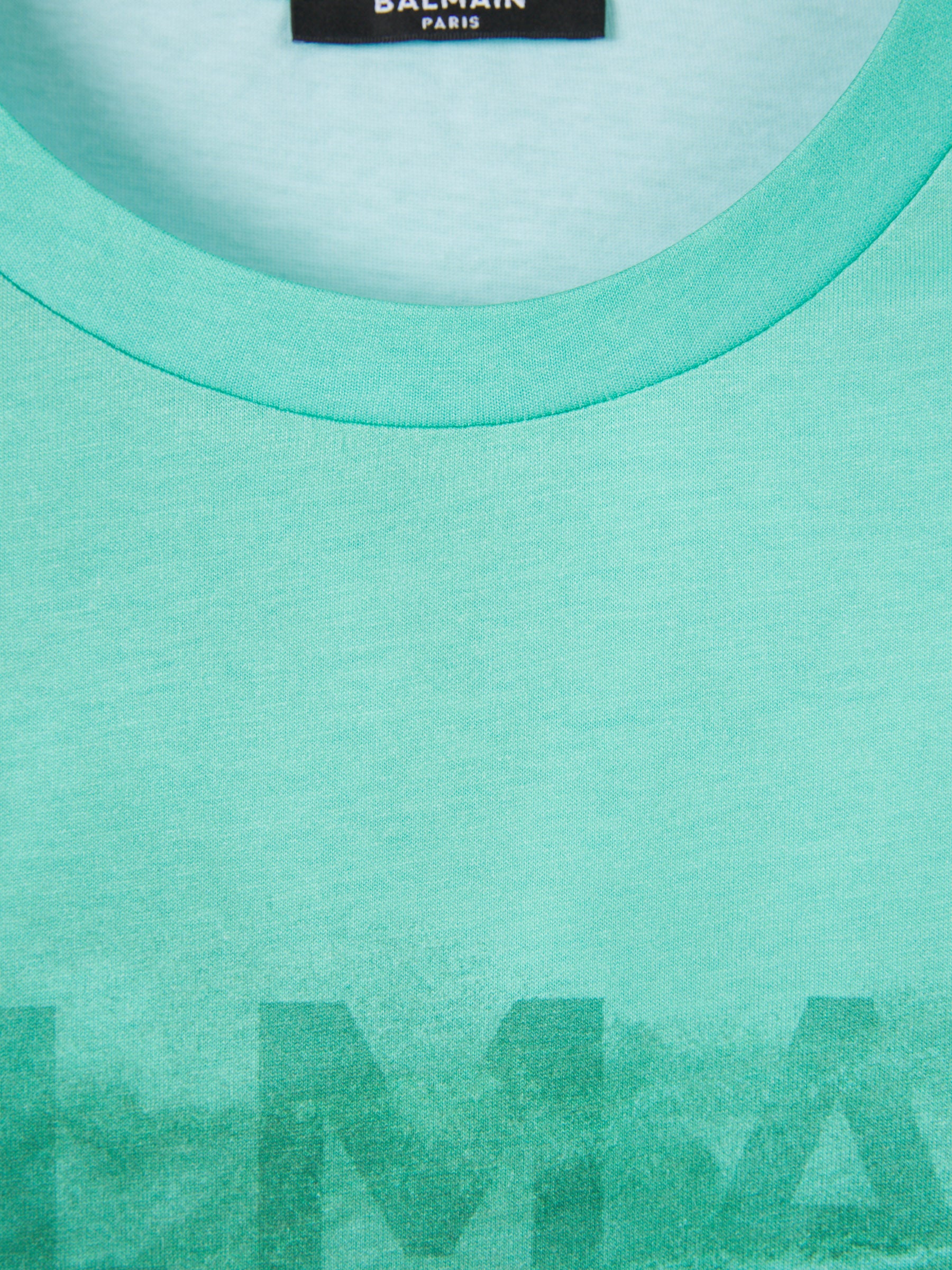 Outlet online Balmain Hombre Camiseta Gráfico Estampado color Verde Azulado sku 553-003123 01 - Foto 8