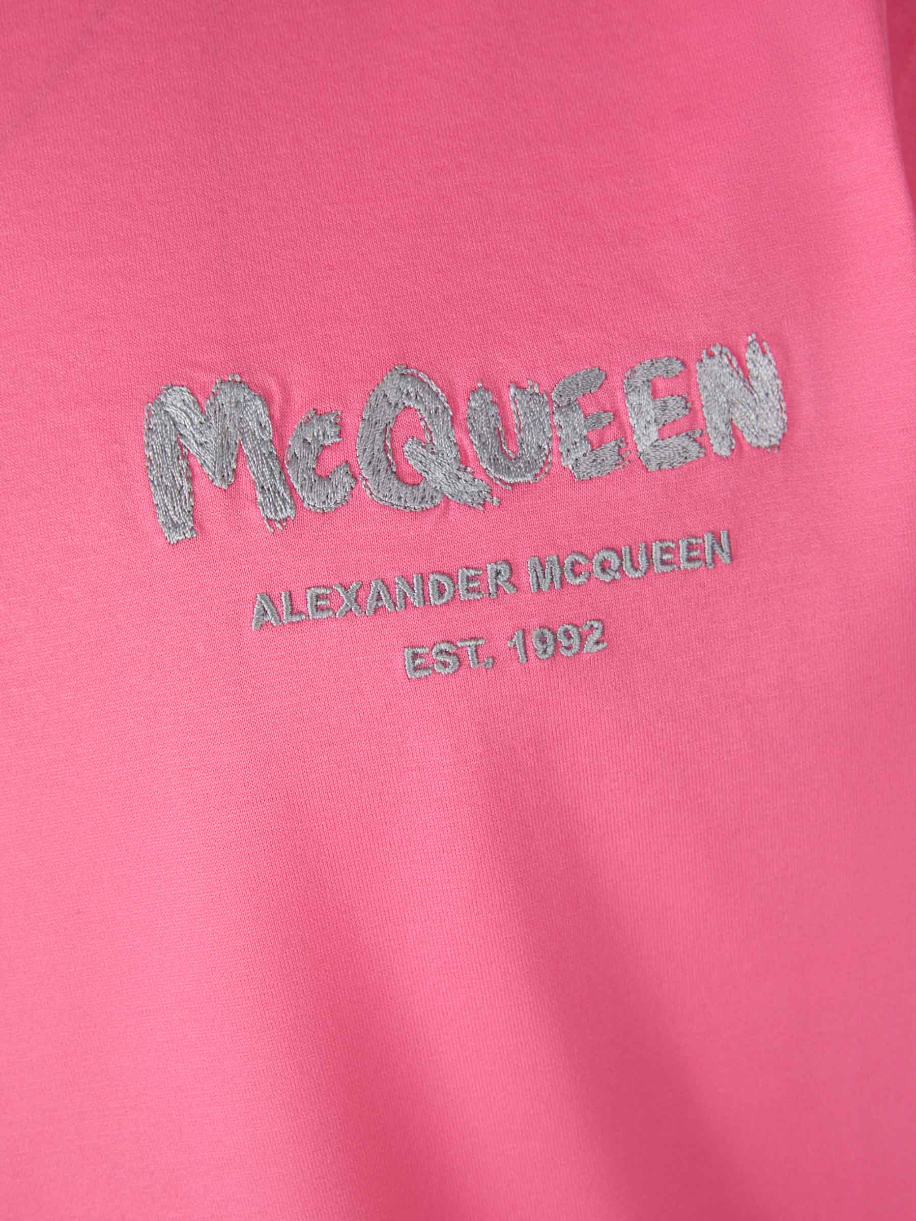 Alexander McQueen Camiseta Logo Bordado color Rosa sku 553-003190 02 - Foto 8