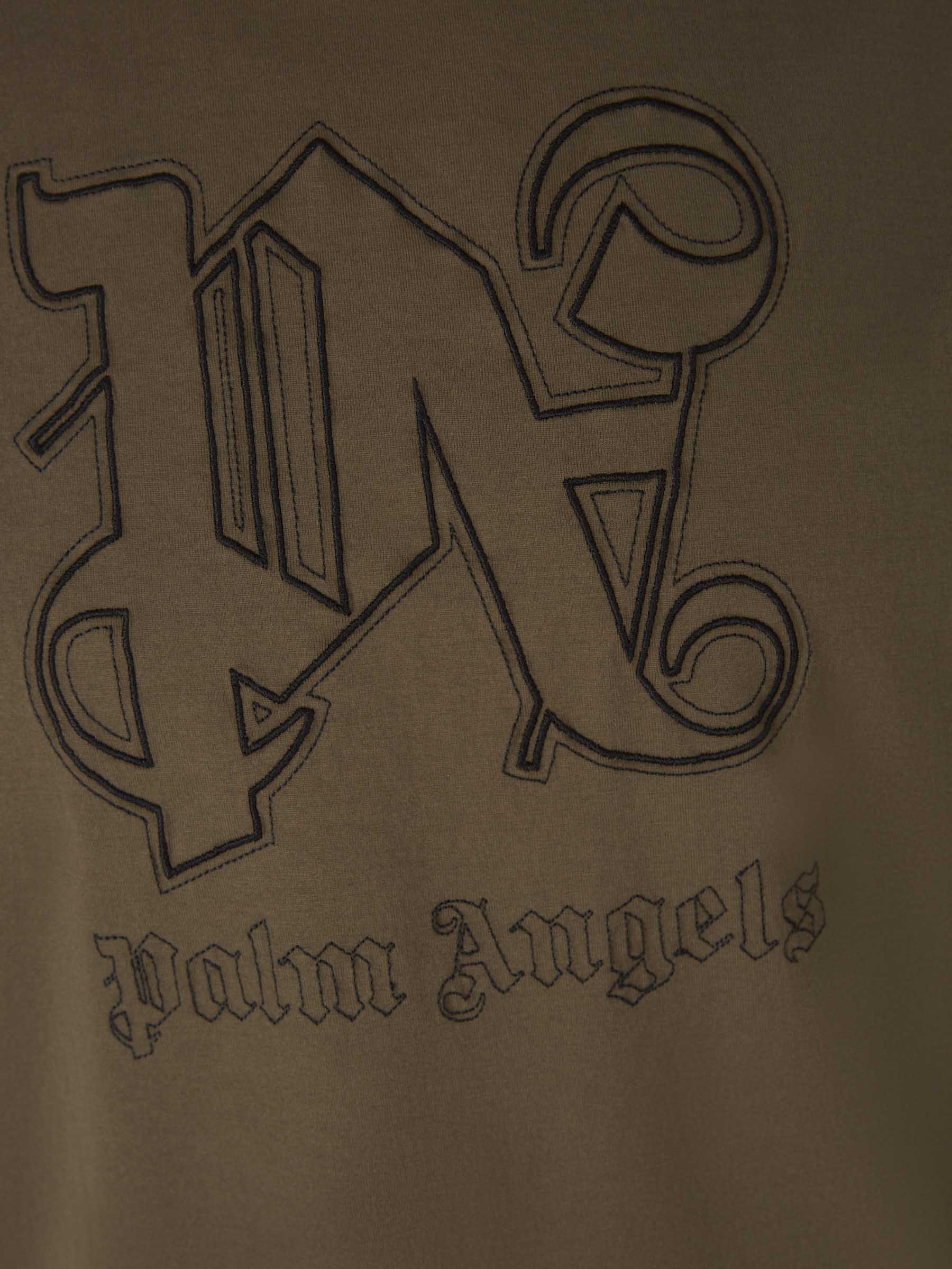 Palm Angels Camiseta Logo Bordado color Marron sku 553-003299 01 - Foto 3