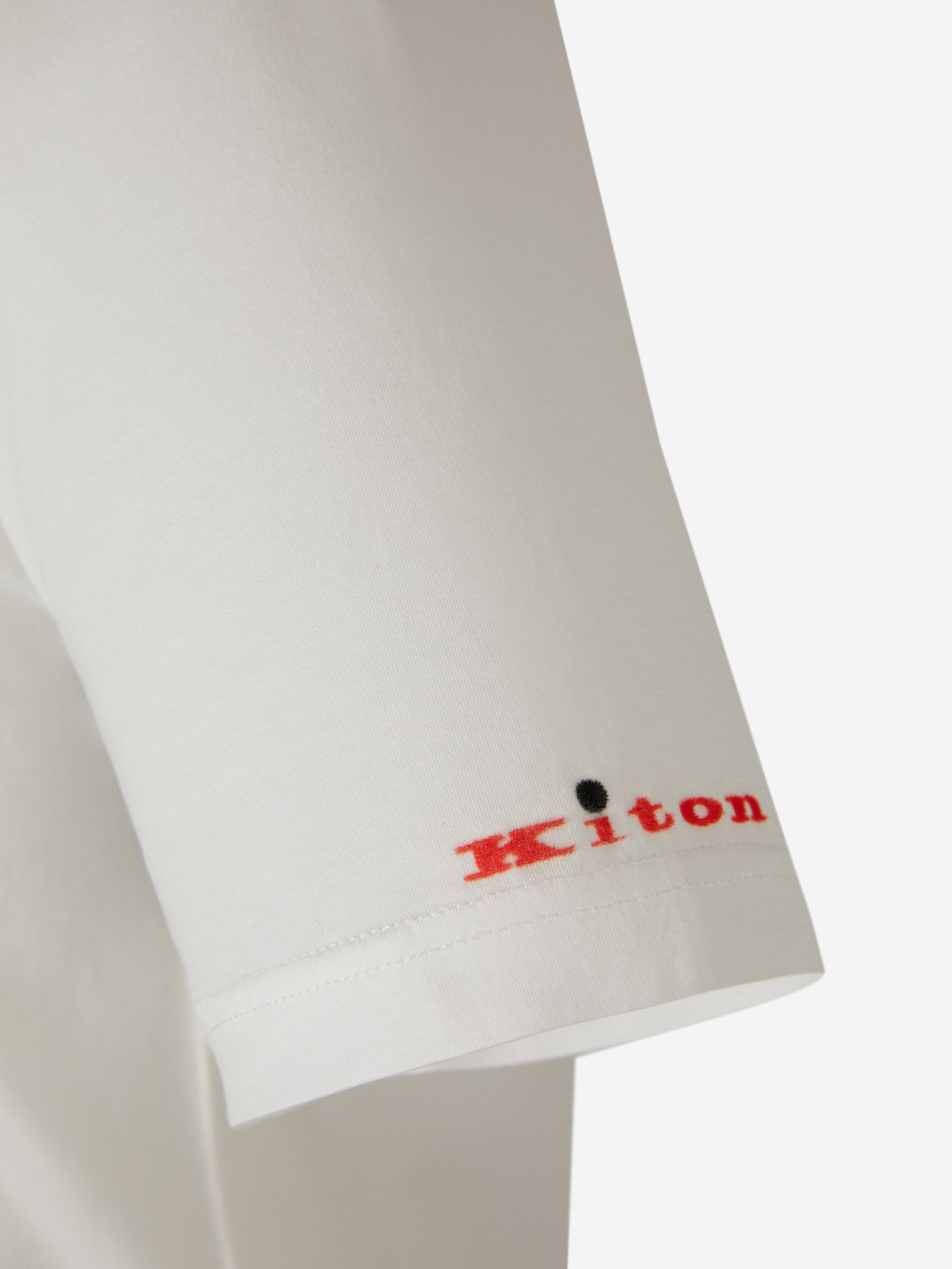 Kiton Camiseta Lisa Algodón color Blanco sku 553-003322 01 - Foto 3