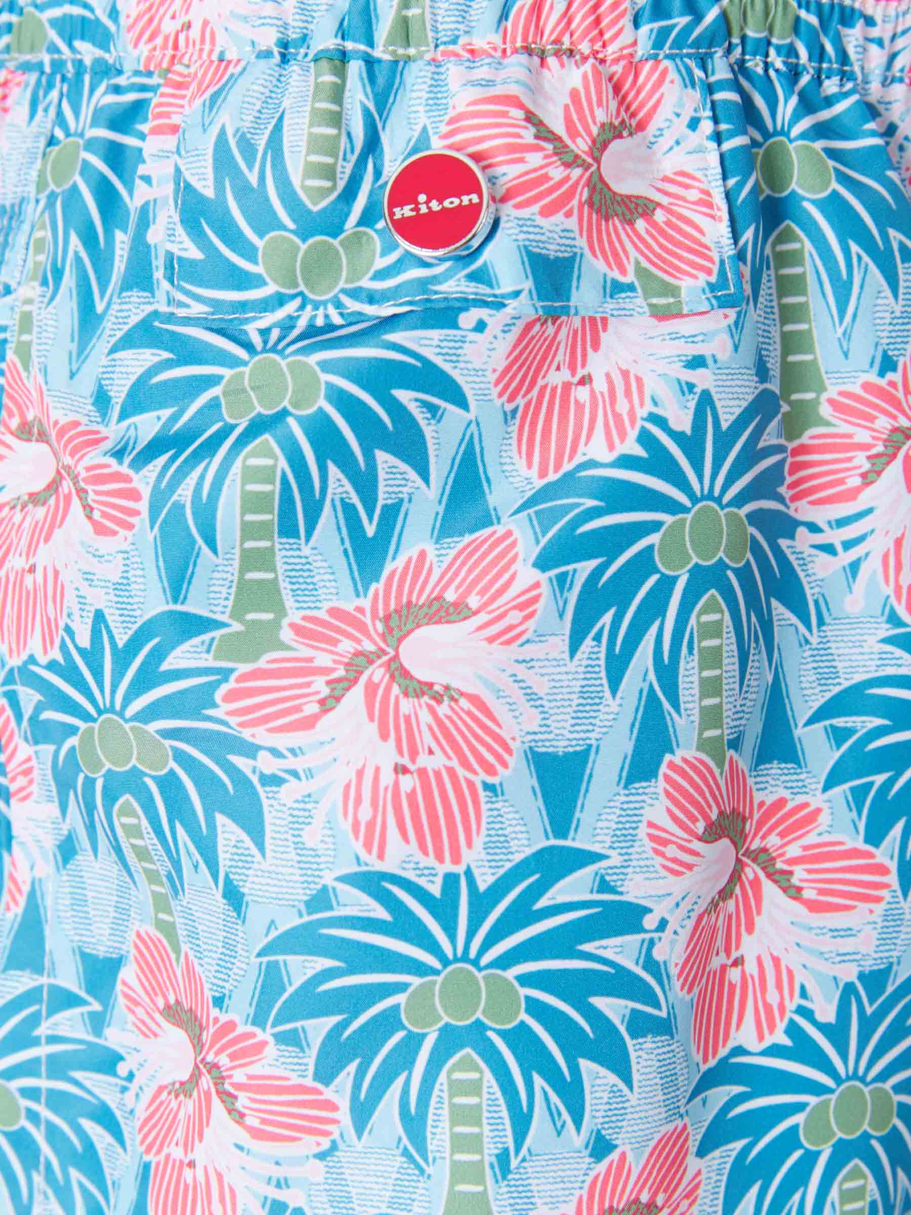 Kiton Bañador Palmeras color Azul Cielo sku 561-001122 01 - Foto 5