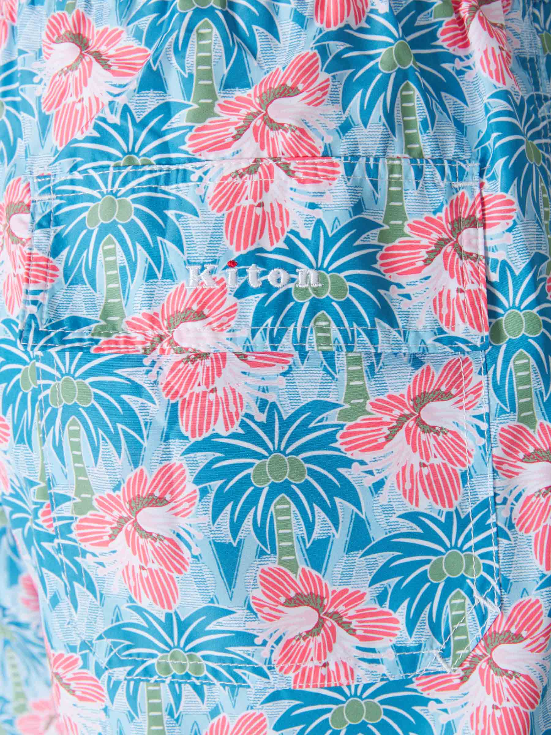 Kiton Bañador Palmeras color Azul Cielo sku 561-001122 01 - Foto 6