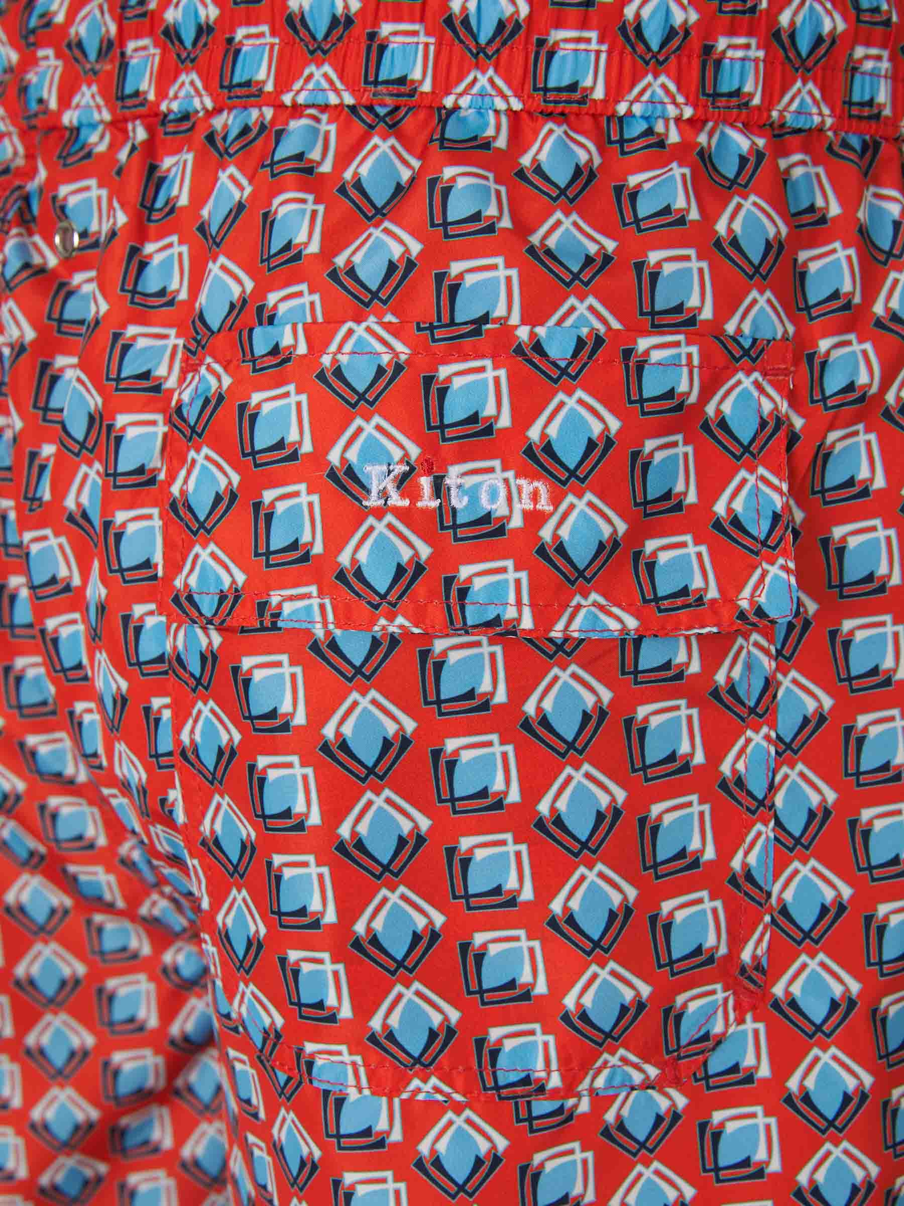 Kiton Bañador Técnico Motivo Geométrico color Rojo sku 561-001219 01 - Foto 6