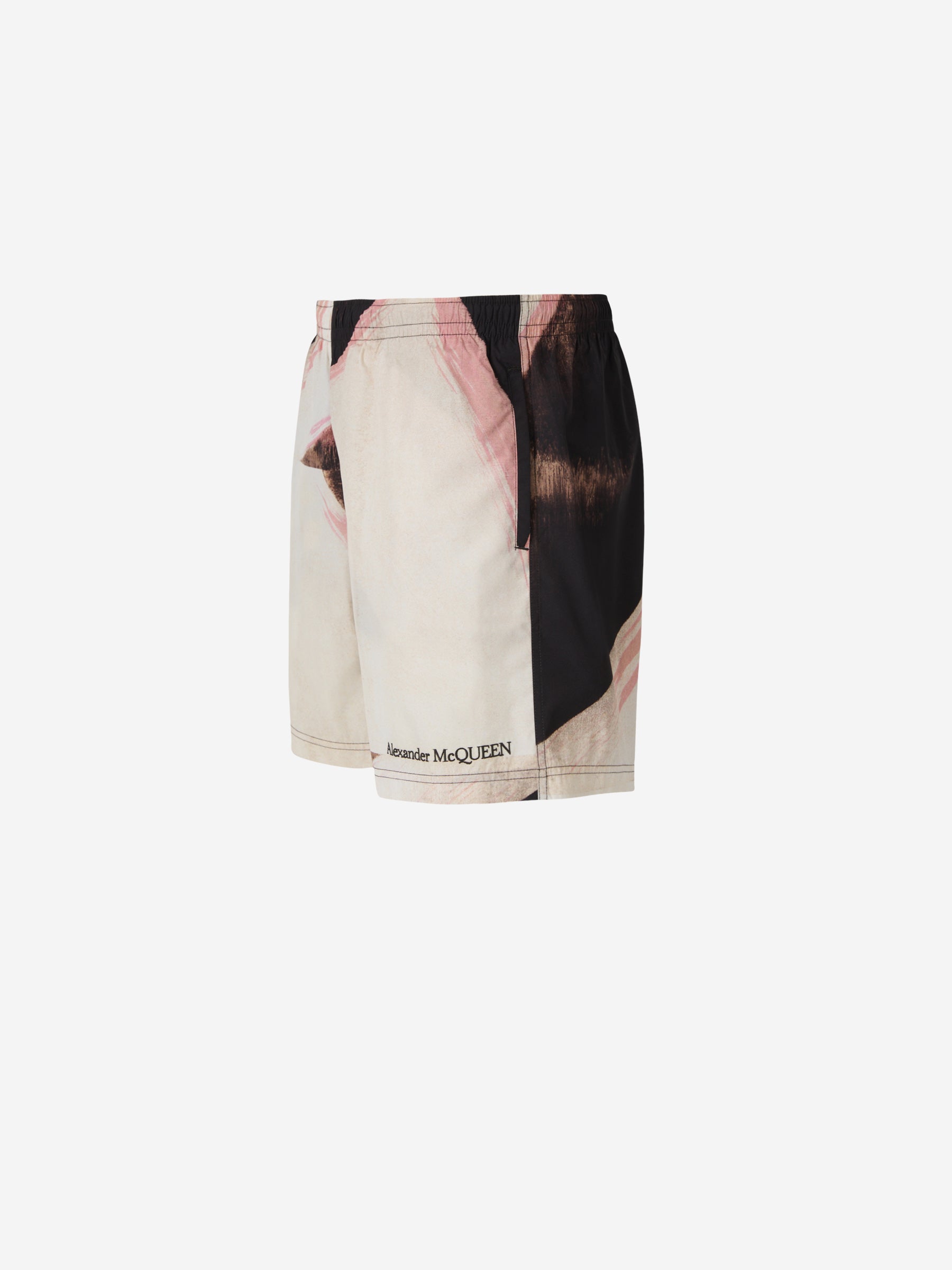Alexander McQueen Bañador Brushstroke Logo color Marfil sku 561-001236 01 - Foto 2