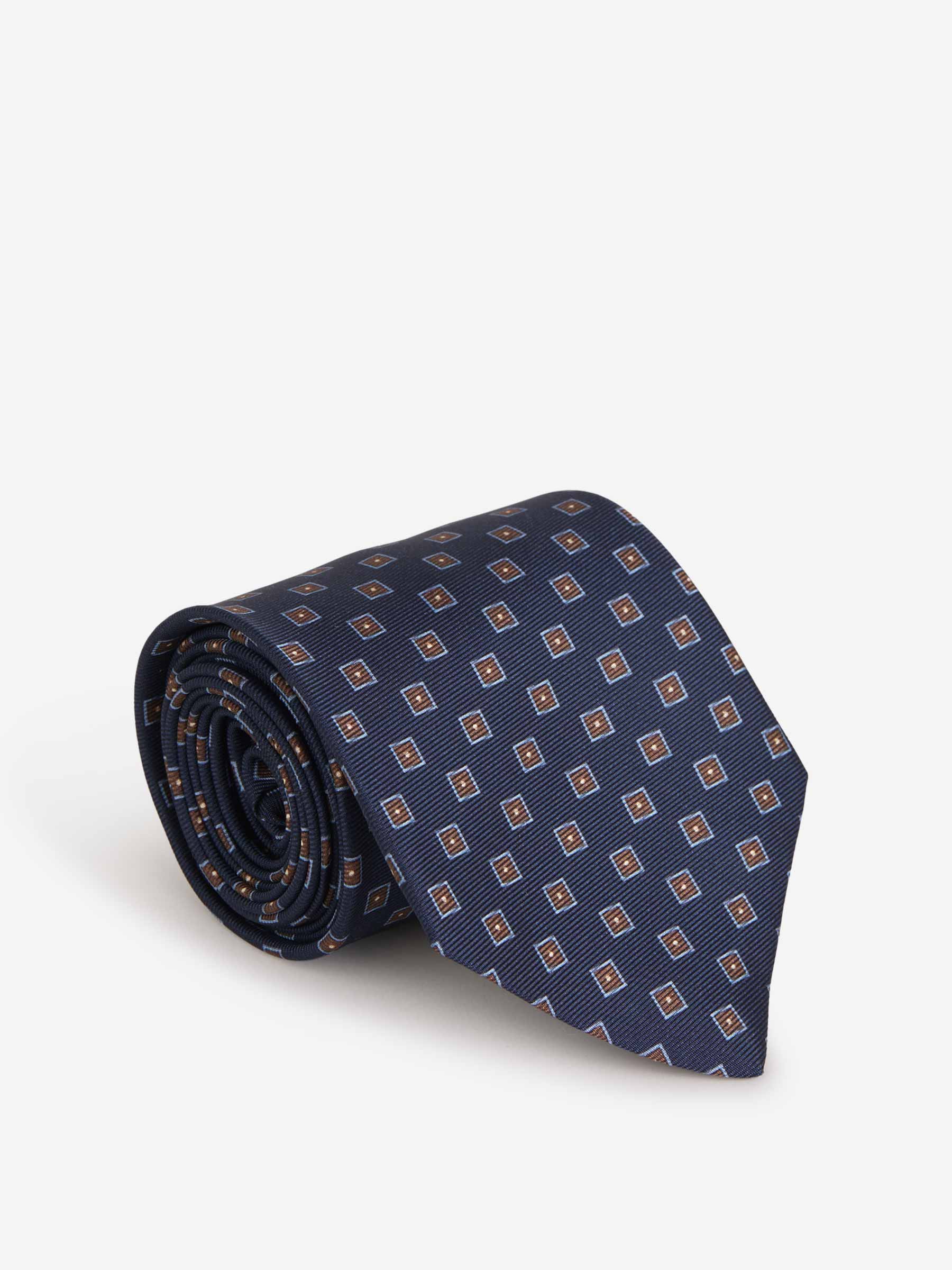 Borrelli Corbata Motivo Geométrico color Azul Noche sku 601-000834 06 - Foto 4