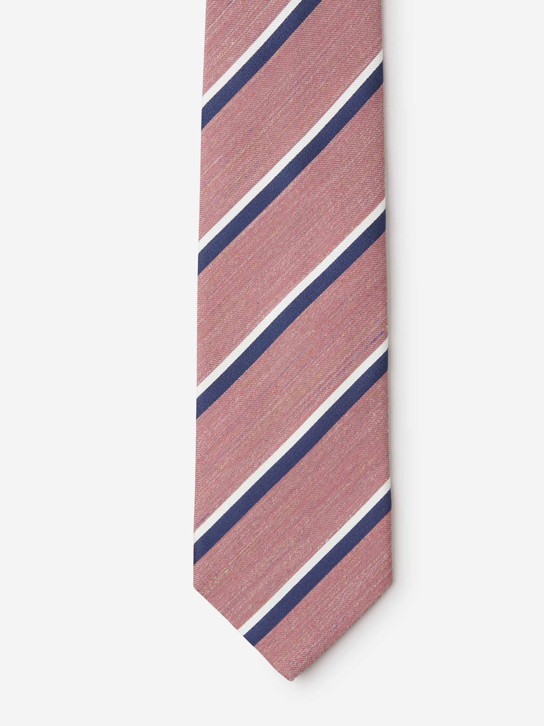 Santa Eulalia Corbata Seda Y Lino color Burdeos sku 601-000881 03 - Foto 2