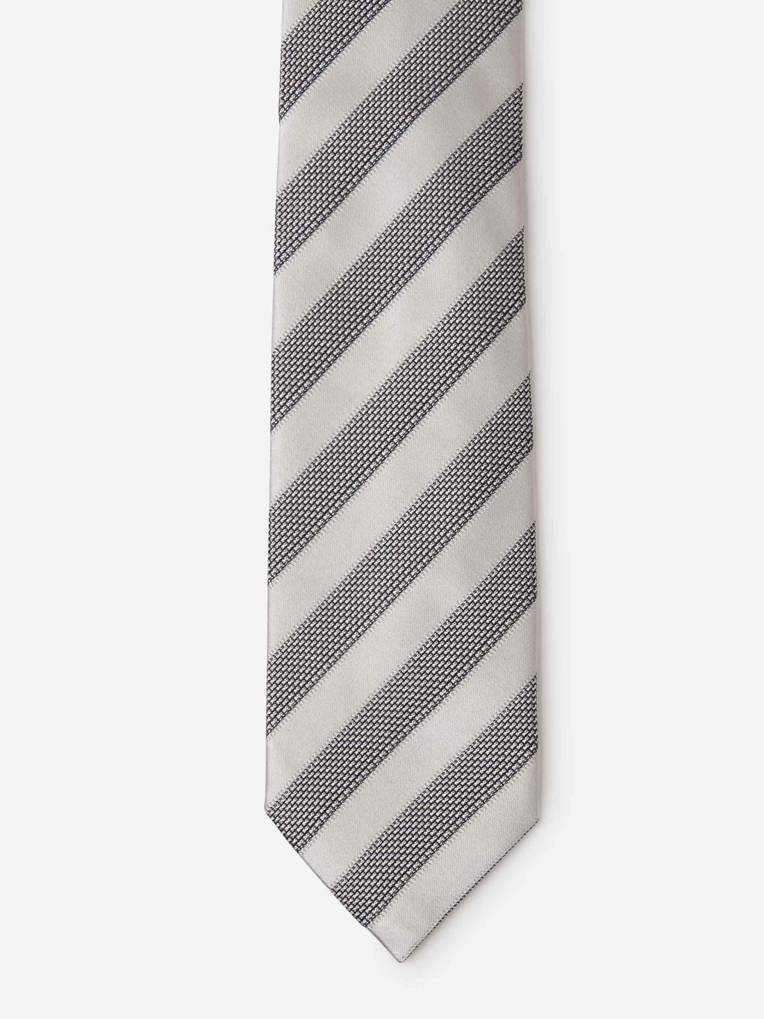 Tom Ford Corbata Rayas Texturizada color Plateado sku 601-001007 03 - Foto 2