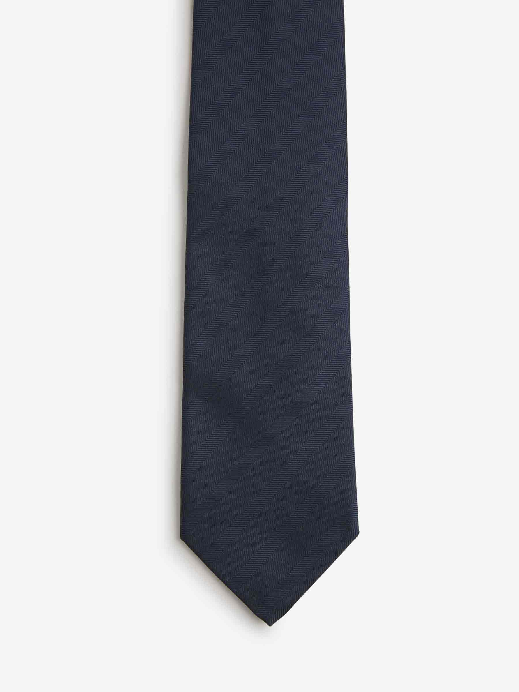 Santa Eulalia Corbata Motivo Espiga Seda color Azul Noche sku 601-001011 03 - Foto 2