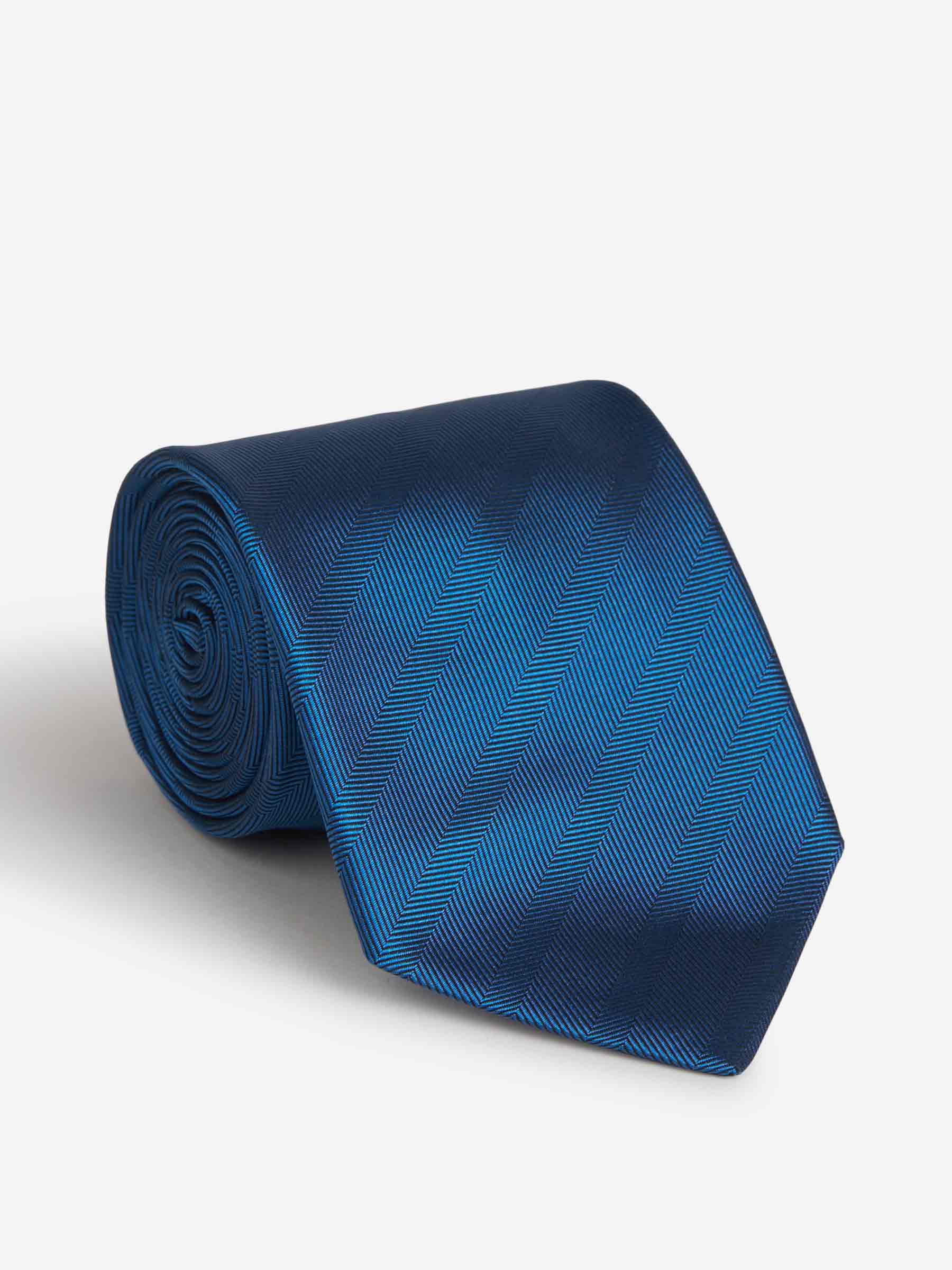 Santa Eulalia Corbata Motivo Espiga Seda color Azul Noche sku 601-001011 03 - Foto 4