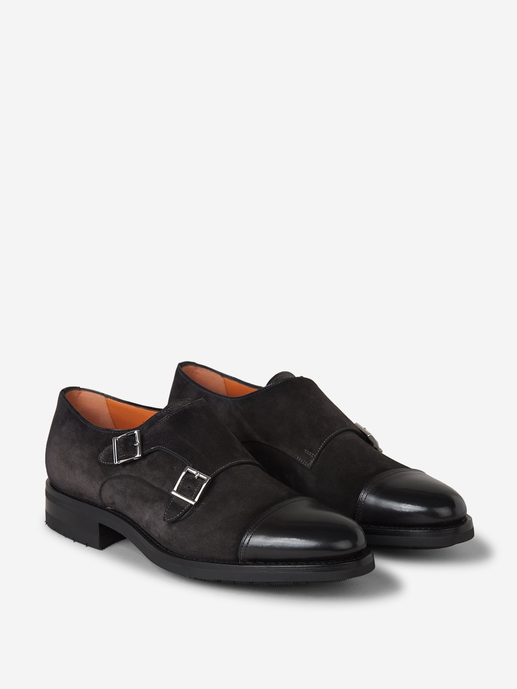 Outlet online Santoni Hombre Zapatos Monk Ante color Negro sku 611-003688 01 - Foto 1