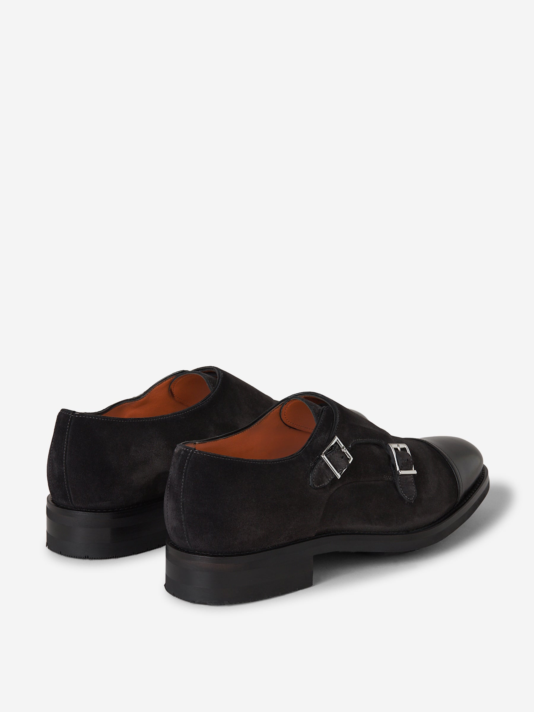 Outlet online Santoni Hombre Zapatos Monk Ante color Negro sku 611-003688 01 - Foto 2